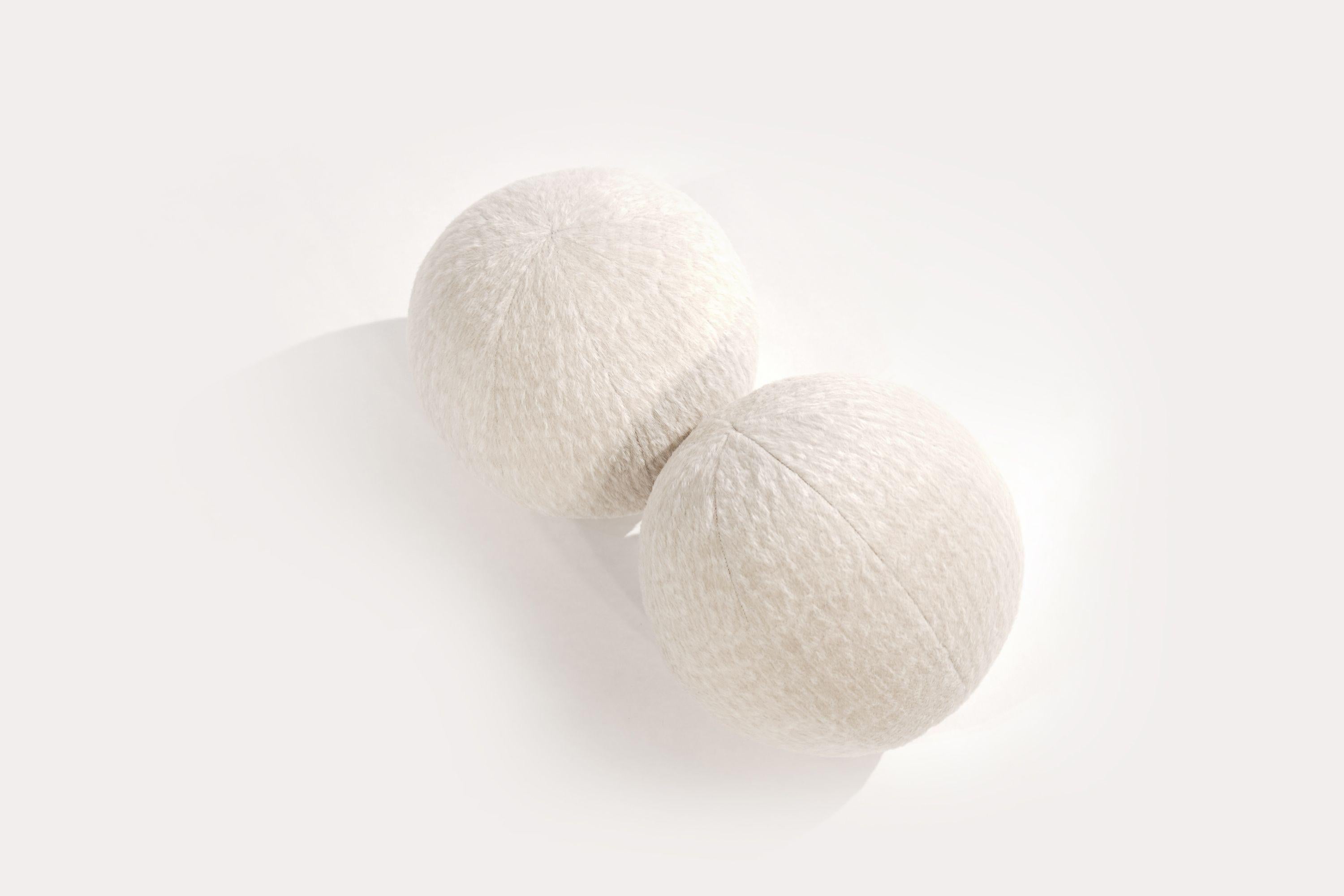 Orb Accent Pillow in Beige Alpaca by Holly Hunt 4