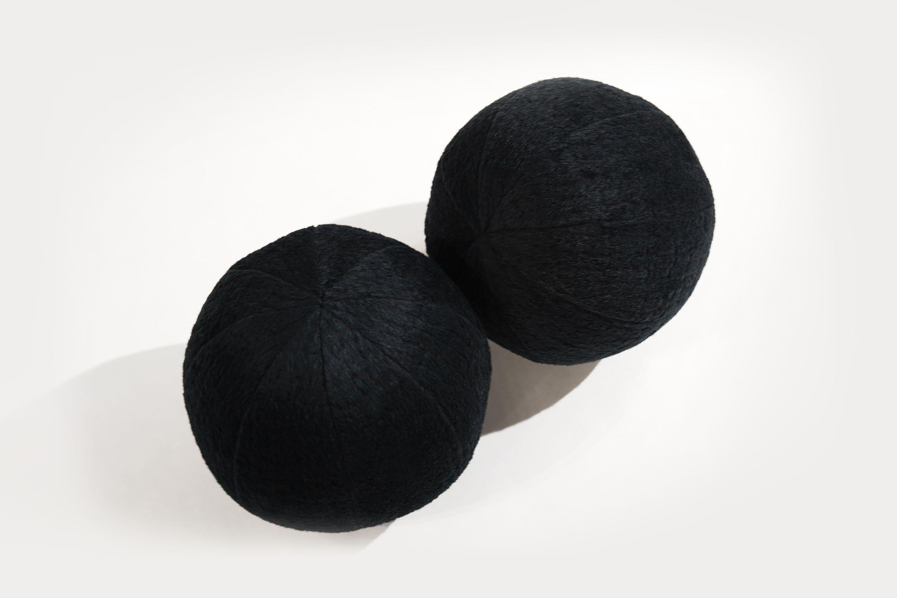 Orb Accent Pillow in Navy Blue Alpaca by Holly Hunt For Sale 4