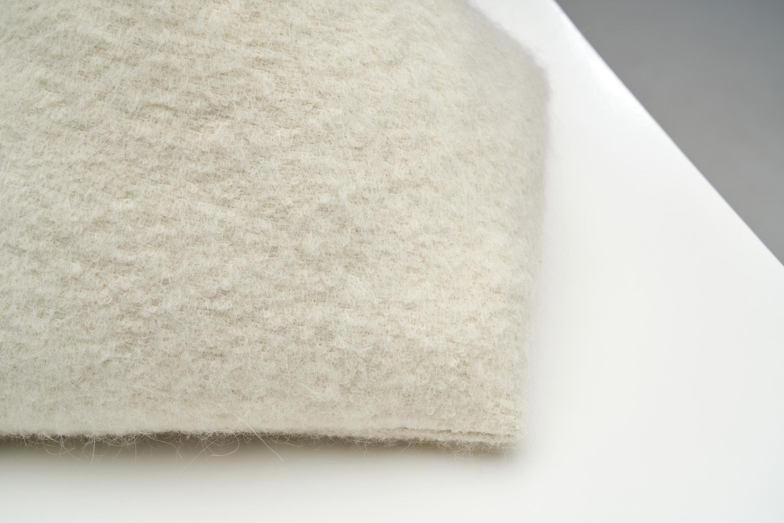Geometric Accent Pillow in Premium White Fabric For Sale 2