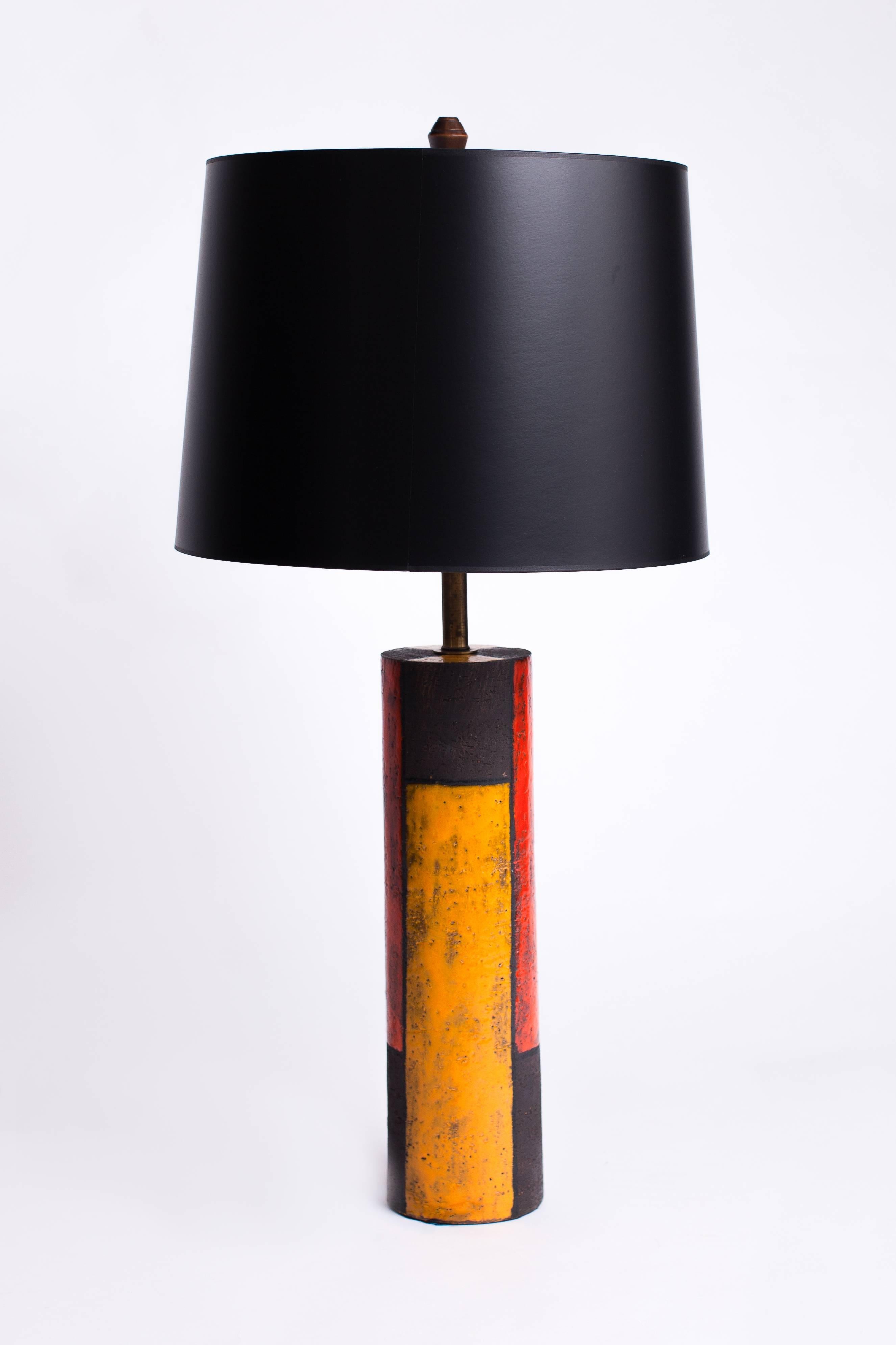 Mid-Century Modern Lampe de table géométrique Aldo Londi pour Bitossi, Italie, années 1950 en vente