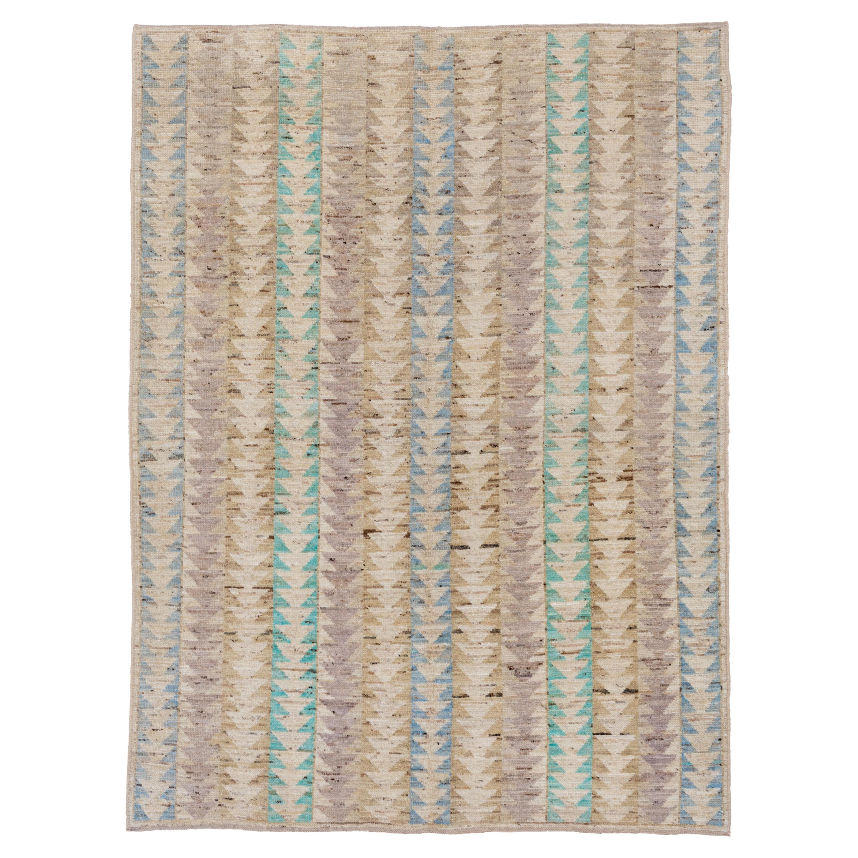 Geometric Allover Moroccan in Soft Pastel Variety For Sale
