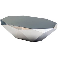 Geometric Aluminum Coffee Table, Germany, 1970s