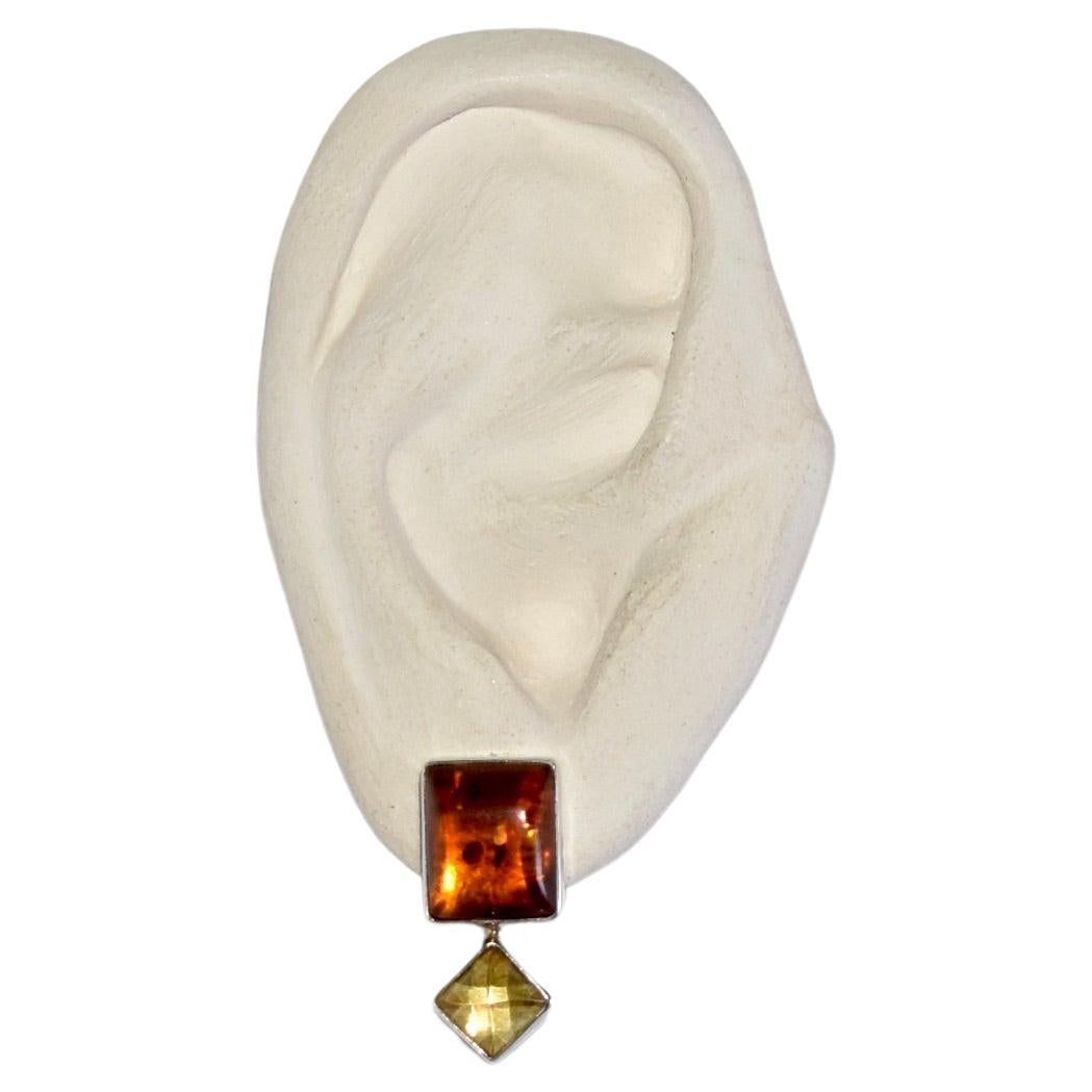 Geometric Amber Earrings