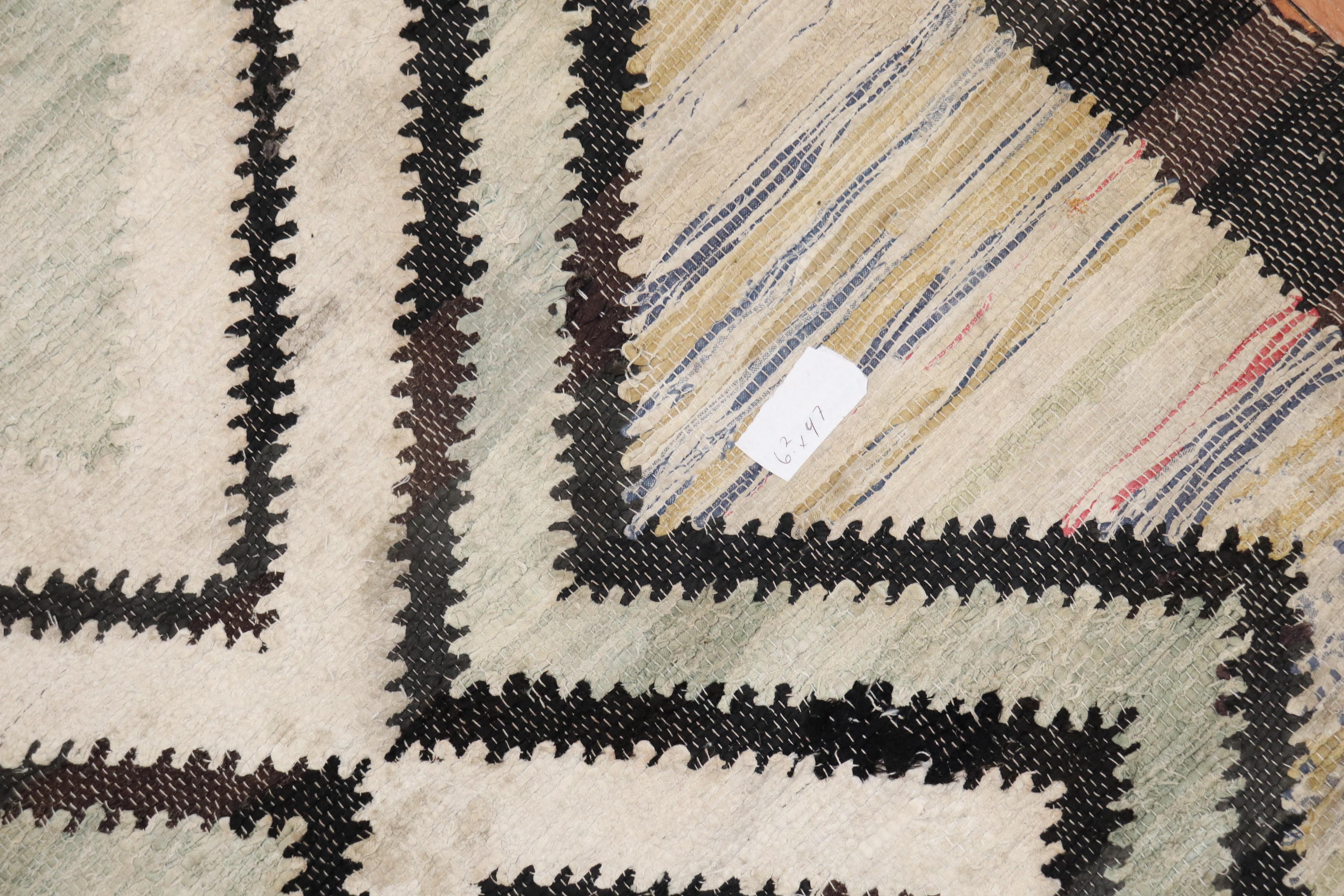 Geometric American Braid Rug In Fair Condition In New York, NY