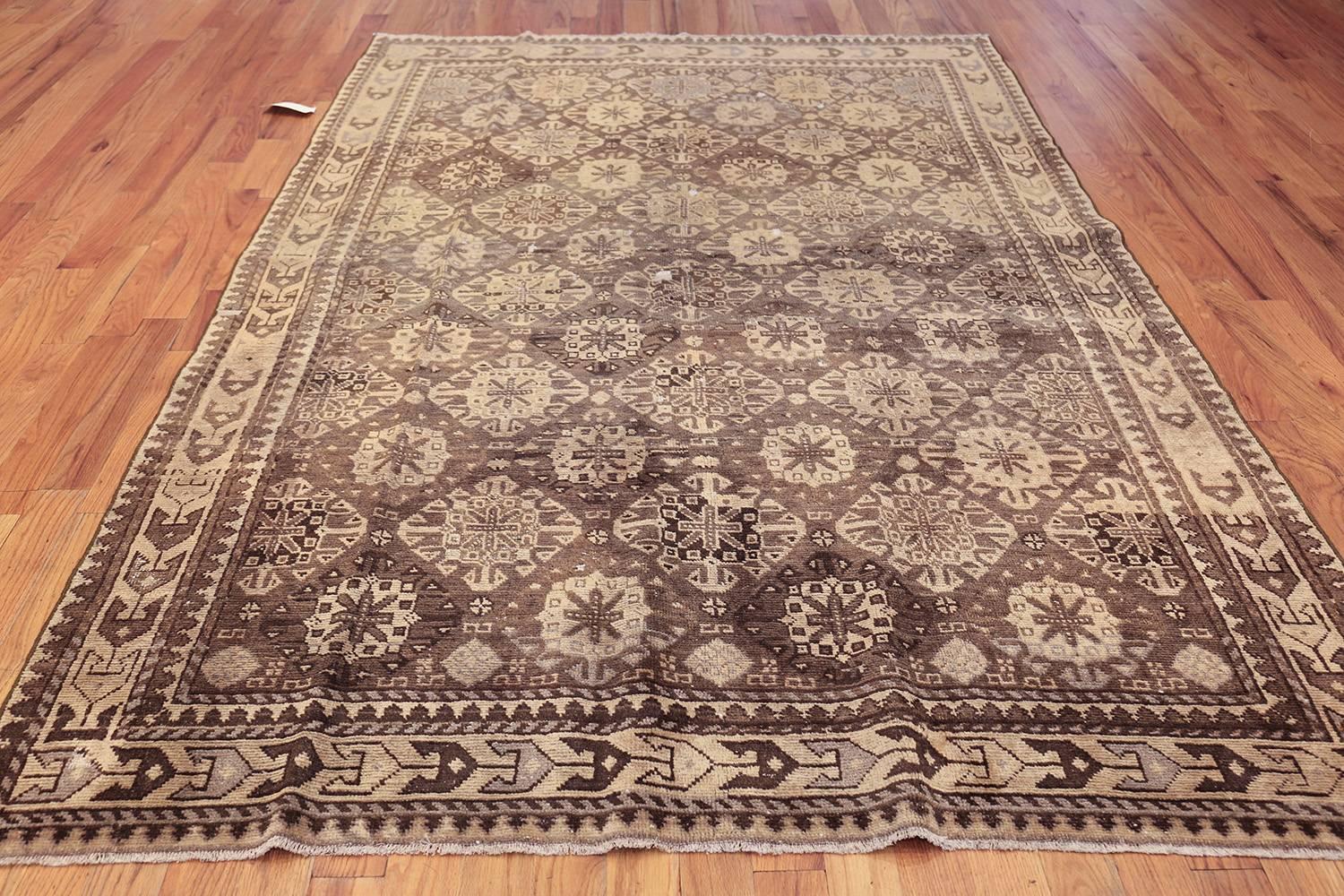 Early 20th Century Antique East Turkestan Khotan Rug. Size: 6 ft 6 in x 9 ft For Sale