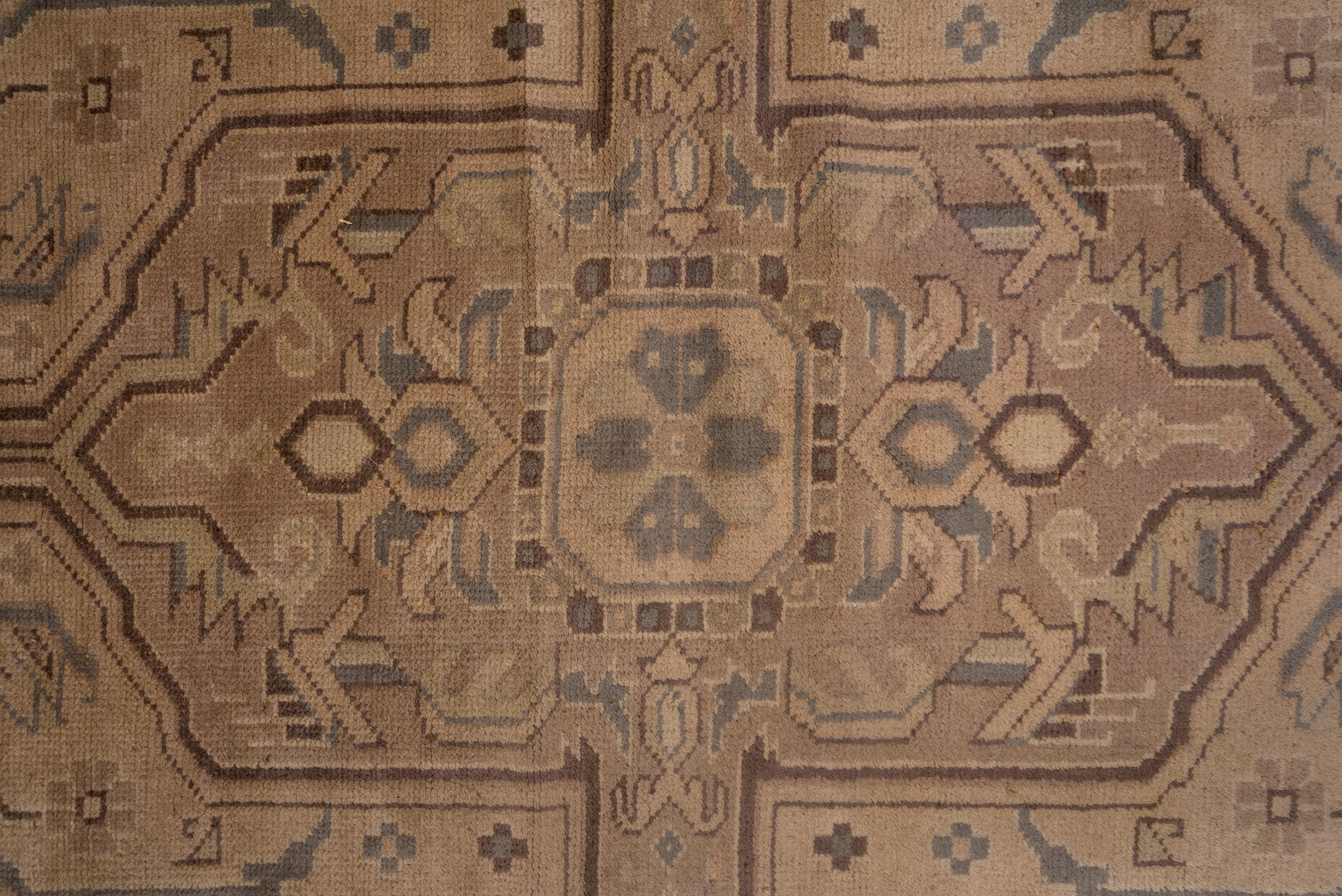 Turkish Geometric Antique Oushak Carpet For Sale