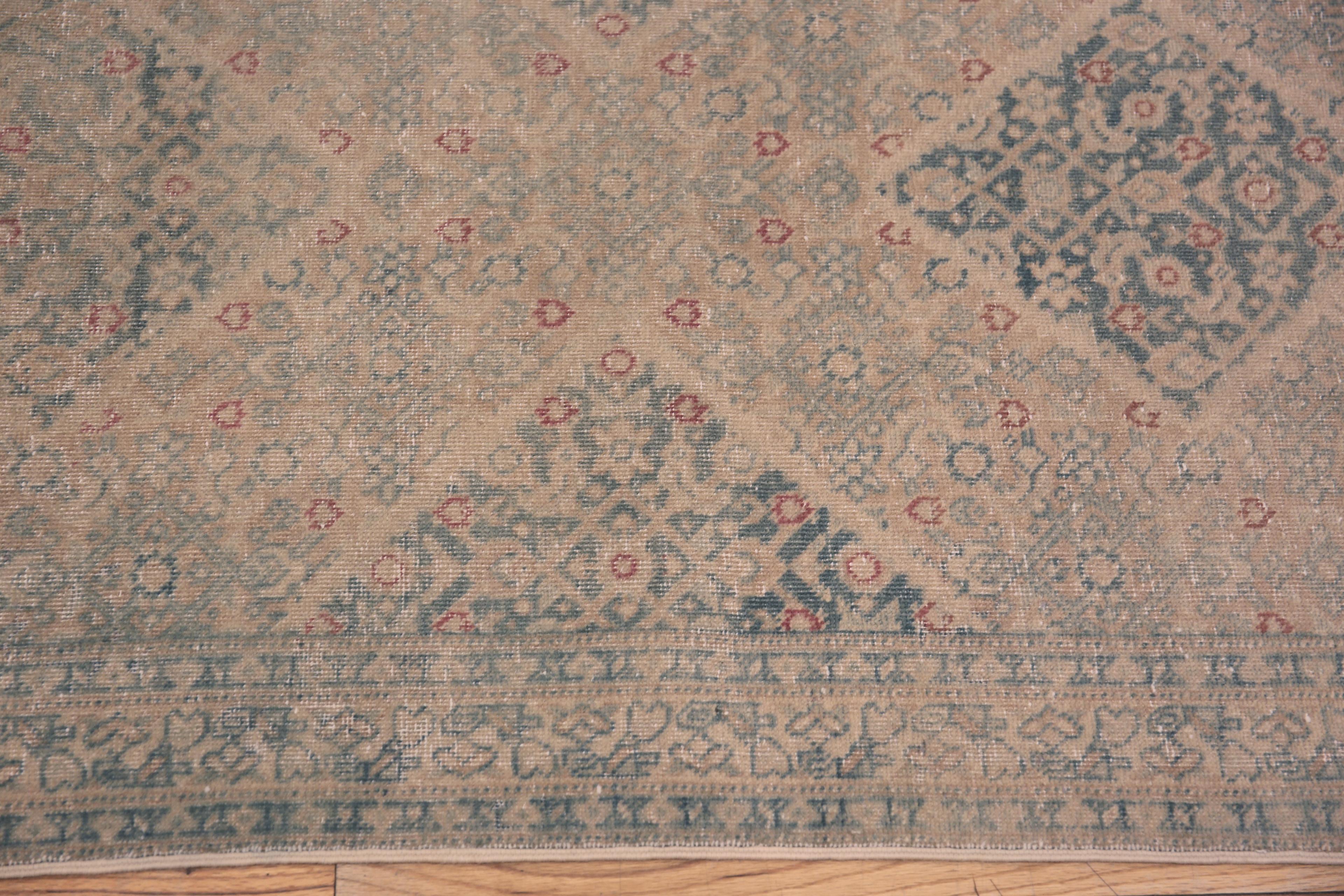 Geometric Antique Persian Tabriz Runner Rug 3' x 13' For Sale 1