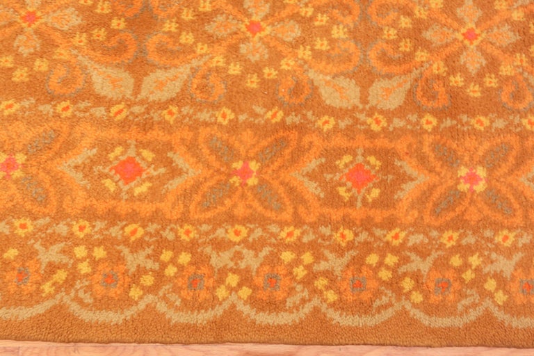 Geometric Antique Portuguese Rust Color Area Rug. 8 ft 7 in x 11 ft 6 ...
