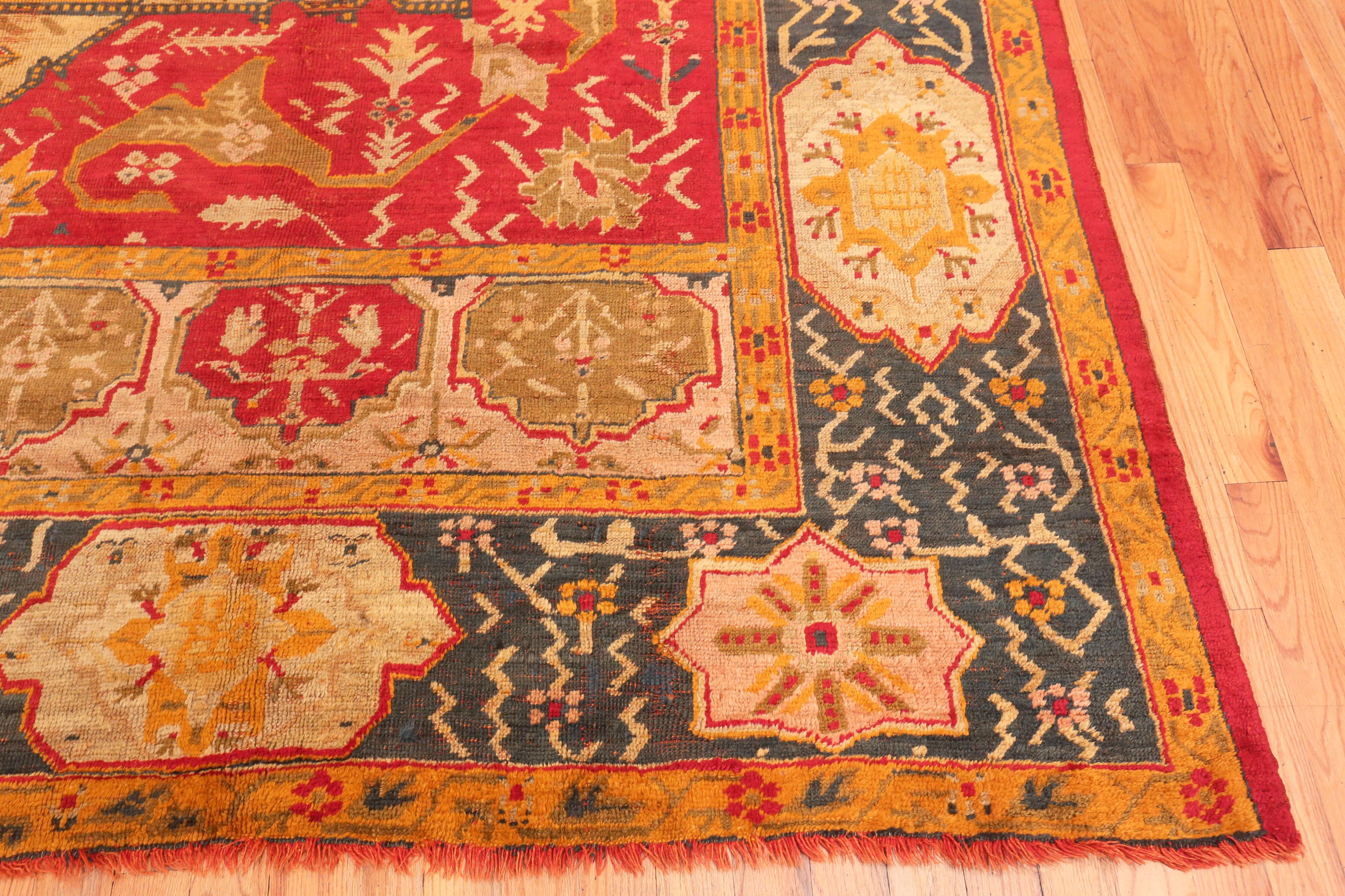 Wool Antique Turkish Oushak Rug. Size: 12 ft x 14 ft 3 in