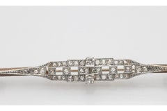 Geometric Art Deco brooch with diamonds in original Luis Sanz case.