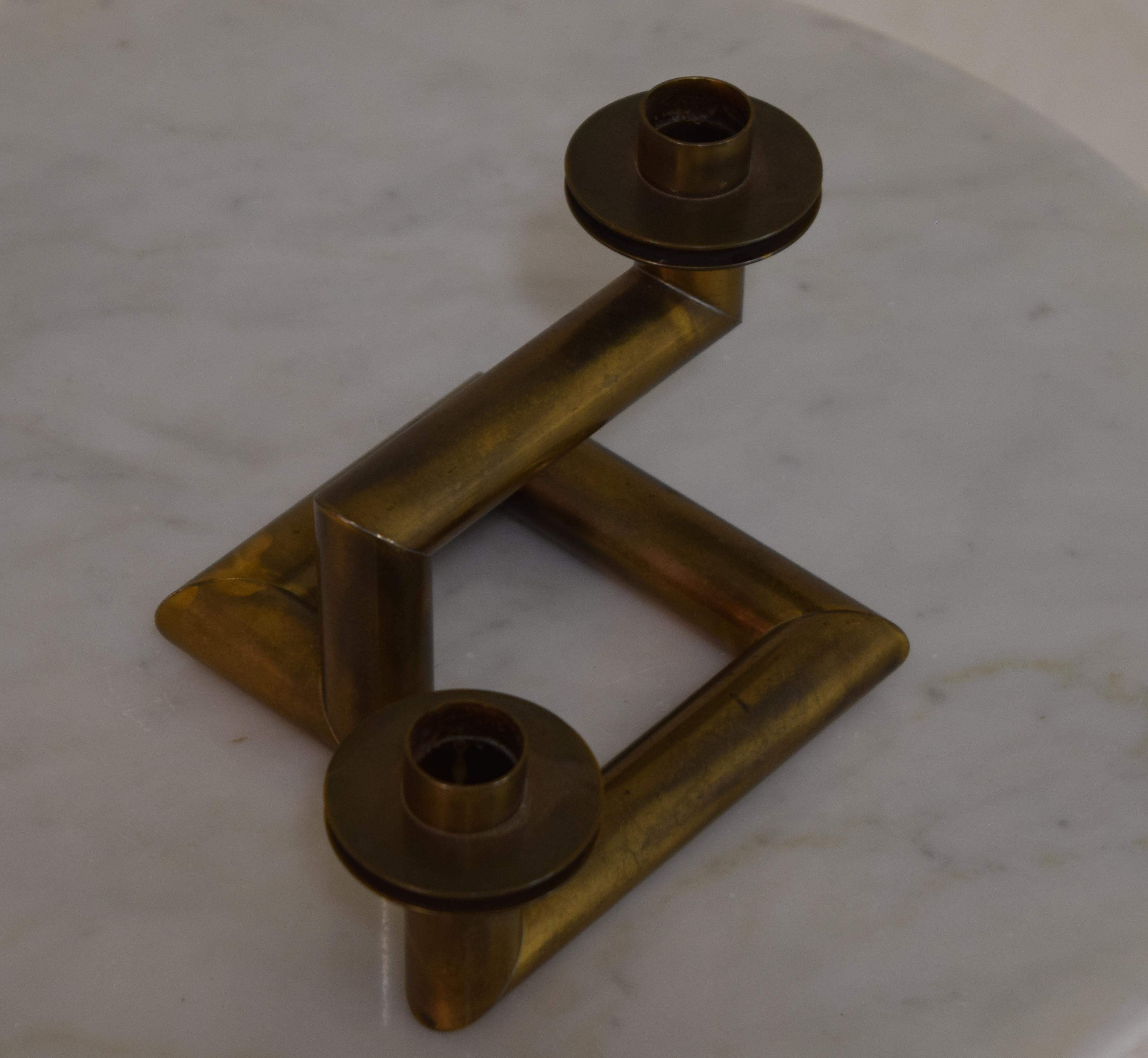Geometric Art Deco Candle Holder In Excellent Condition For Sale In South Charleston, WV
