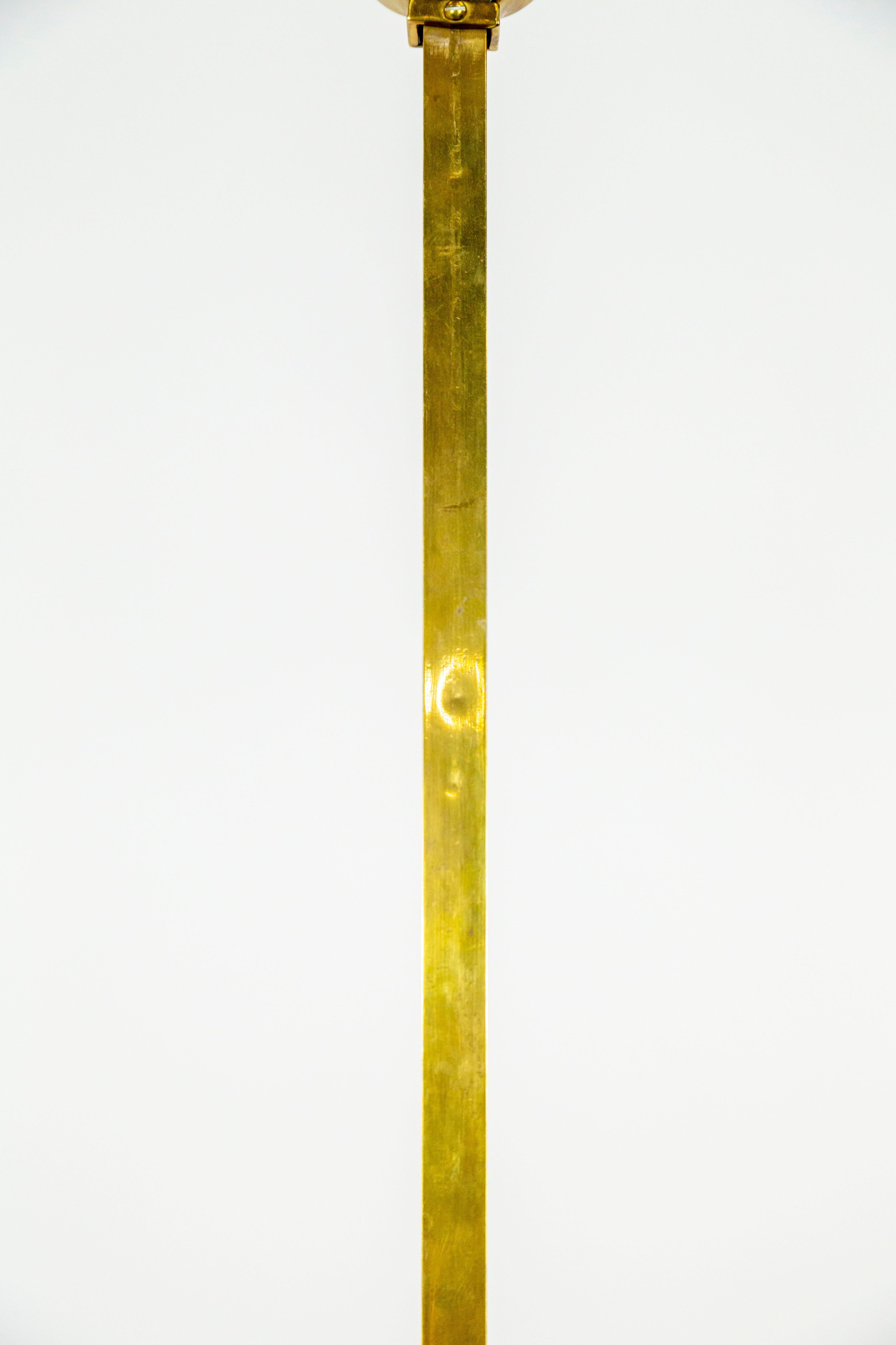 Geometric Arts & Crafts 2-Light Brass Pendant Light For Sale 7