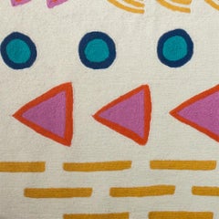 Geometric Aurelia Hand Embroidered Modern Round Rug, Carpet