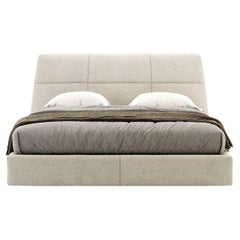Geometric Bed With Tapered Headboard In Stain Resistant Velvet-American King