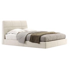 Geometric Bed With Tapered Headboard In Stain Resistant Velvet-American Queen