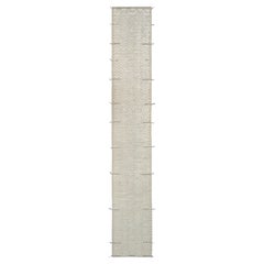 Alfombra de lana con motivos geométricos beige 3'1''x19'1''