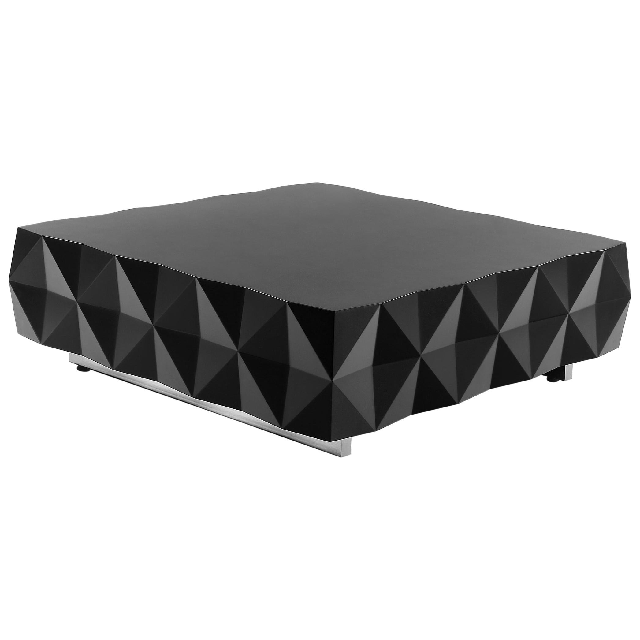 Table basse rocheuse géométrique noire de Joel Escalona