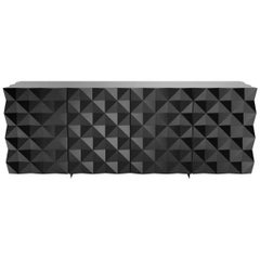 Geometric Black Credenza and Sideboard from Rocky Collection by Joel Escalona