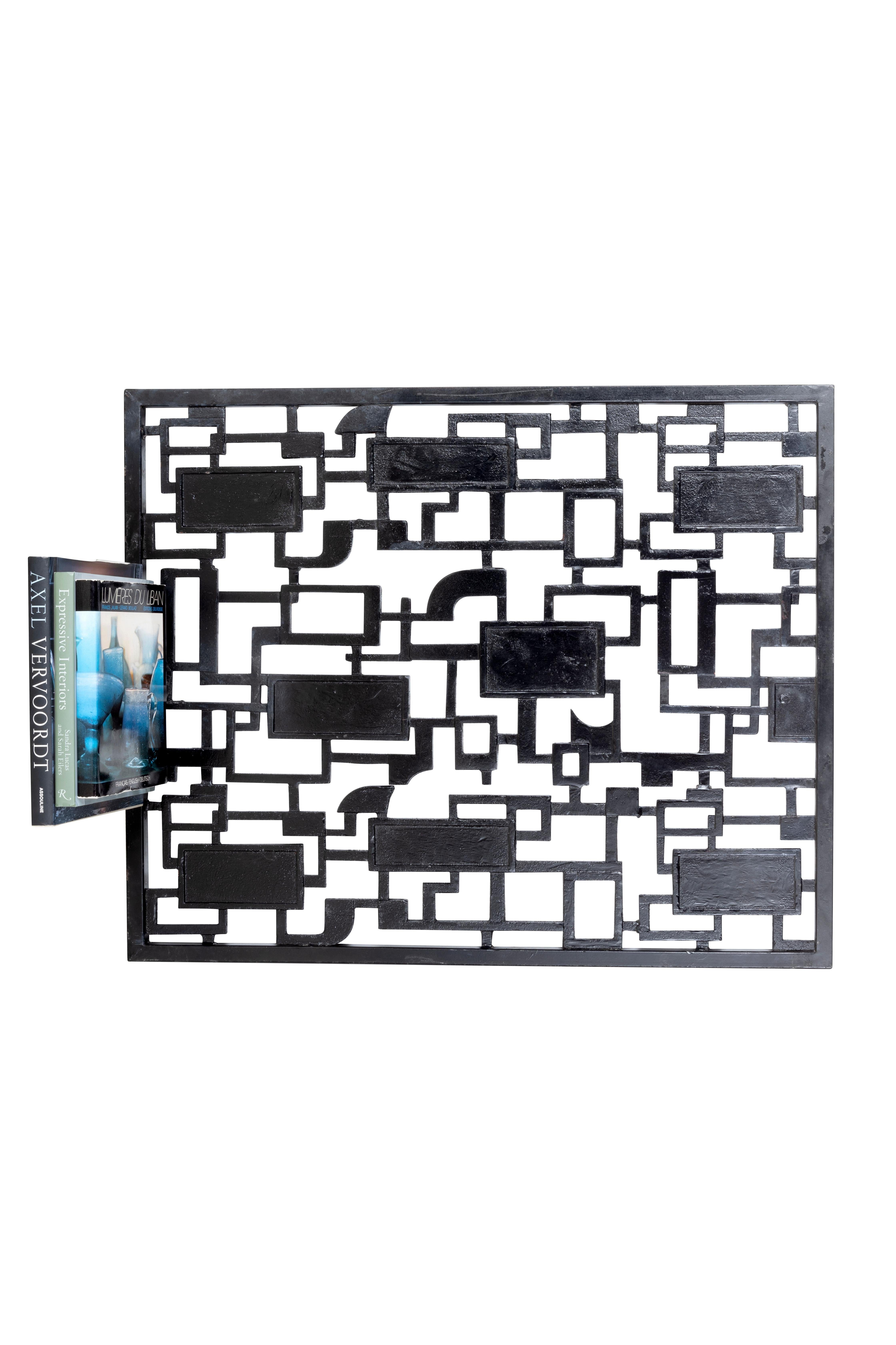 Organico moderno Arte geometrica del cancello di ferro nero in vendita