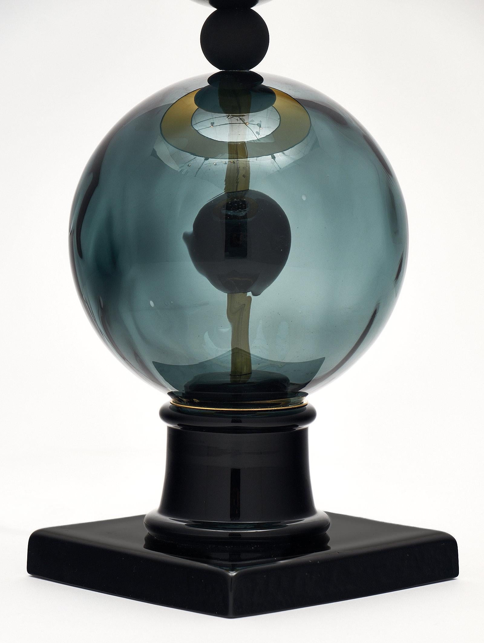 Geometric Black Murano Glass Lamps 1