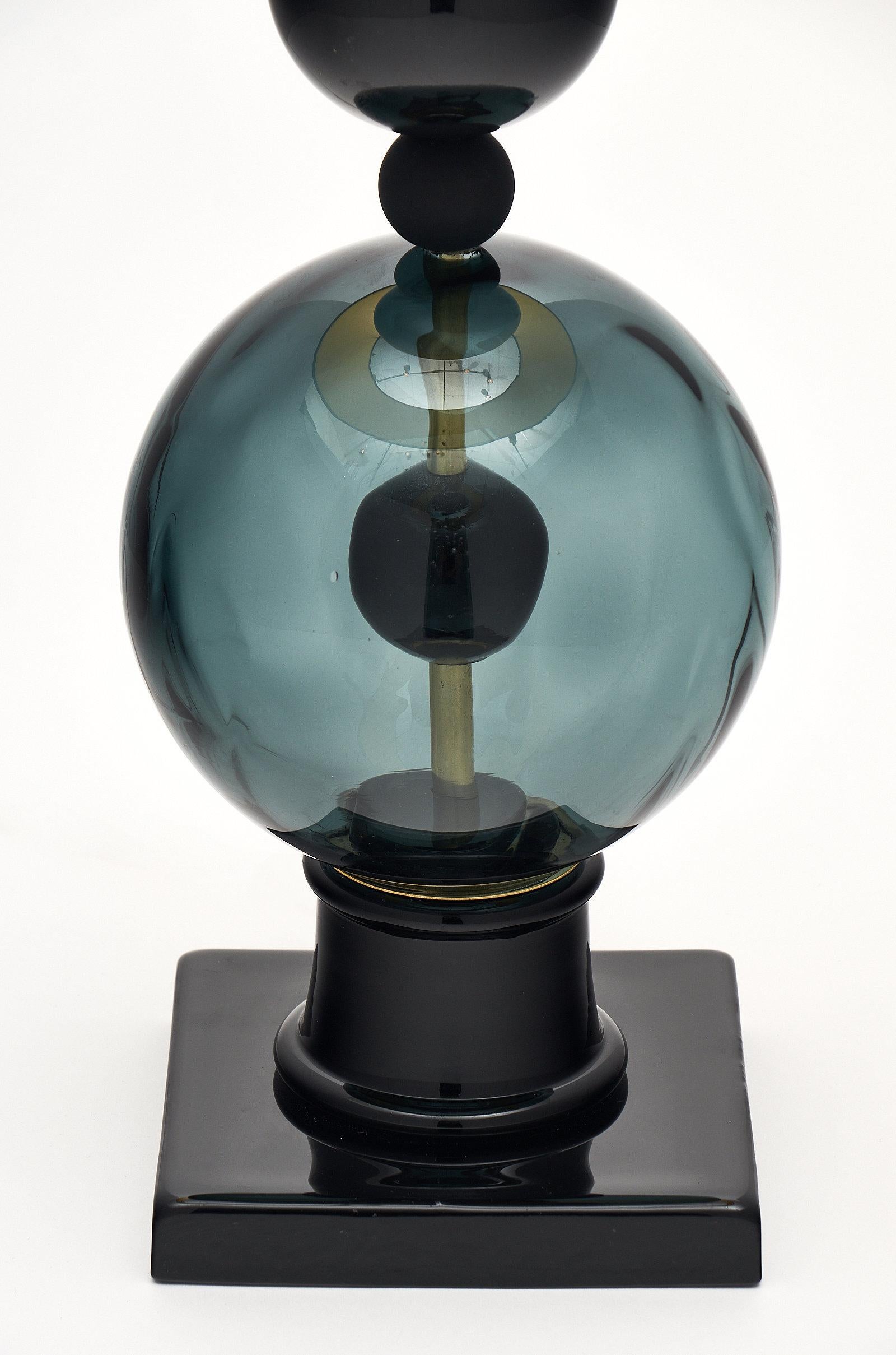 Geometric Black Murano Glass Lamps 2