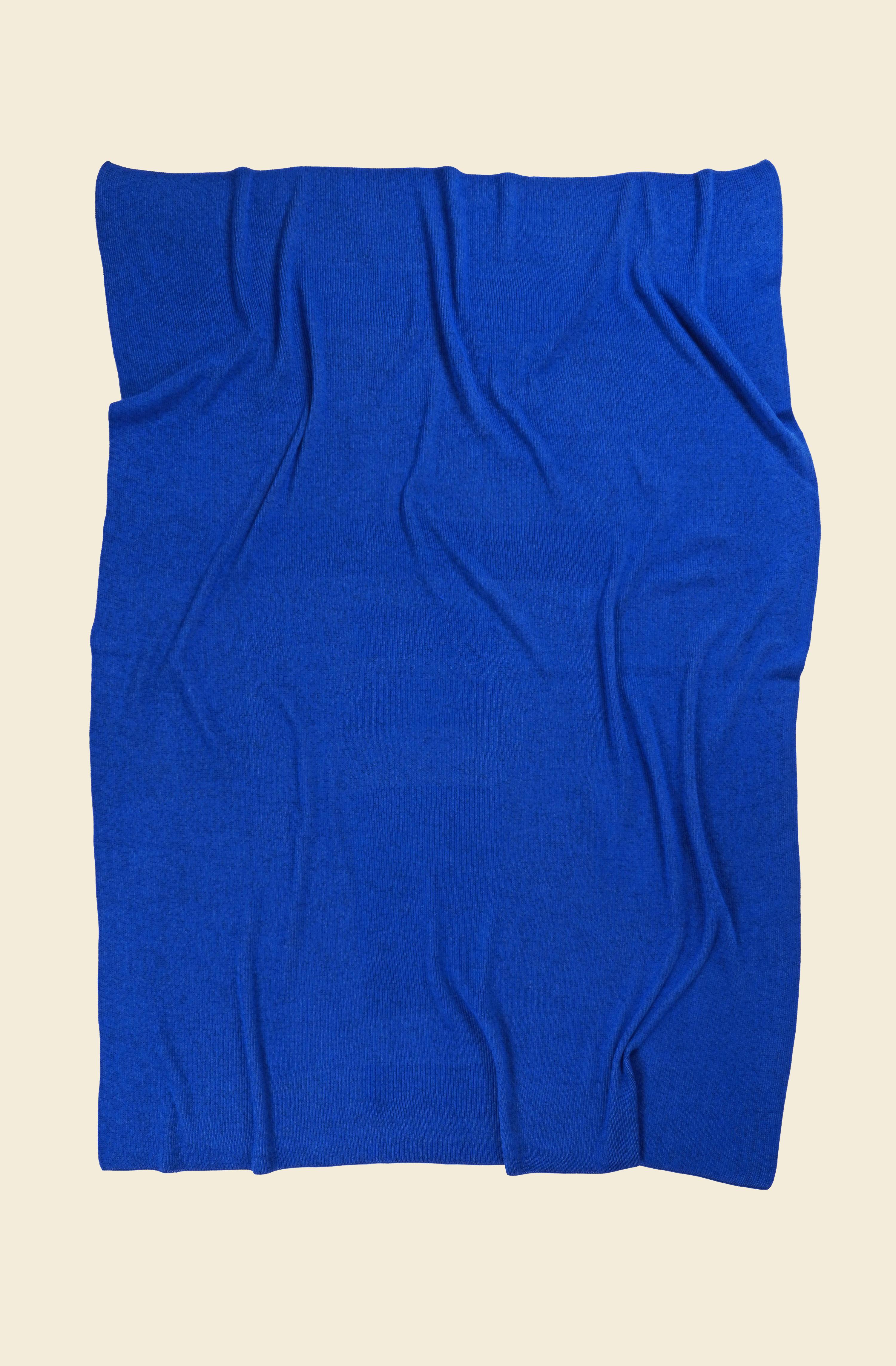 Machine-Made Geometric Blanket in Blue For Sale