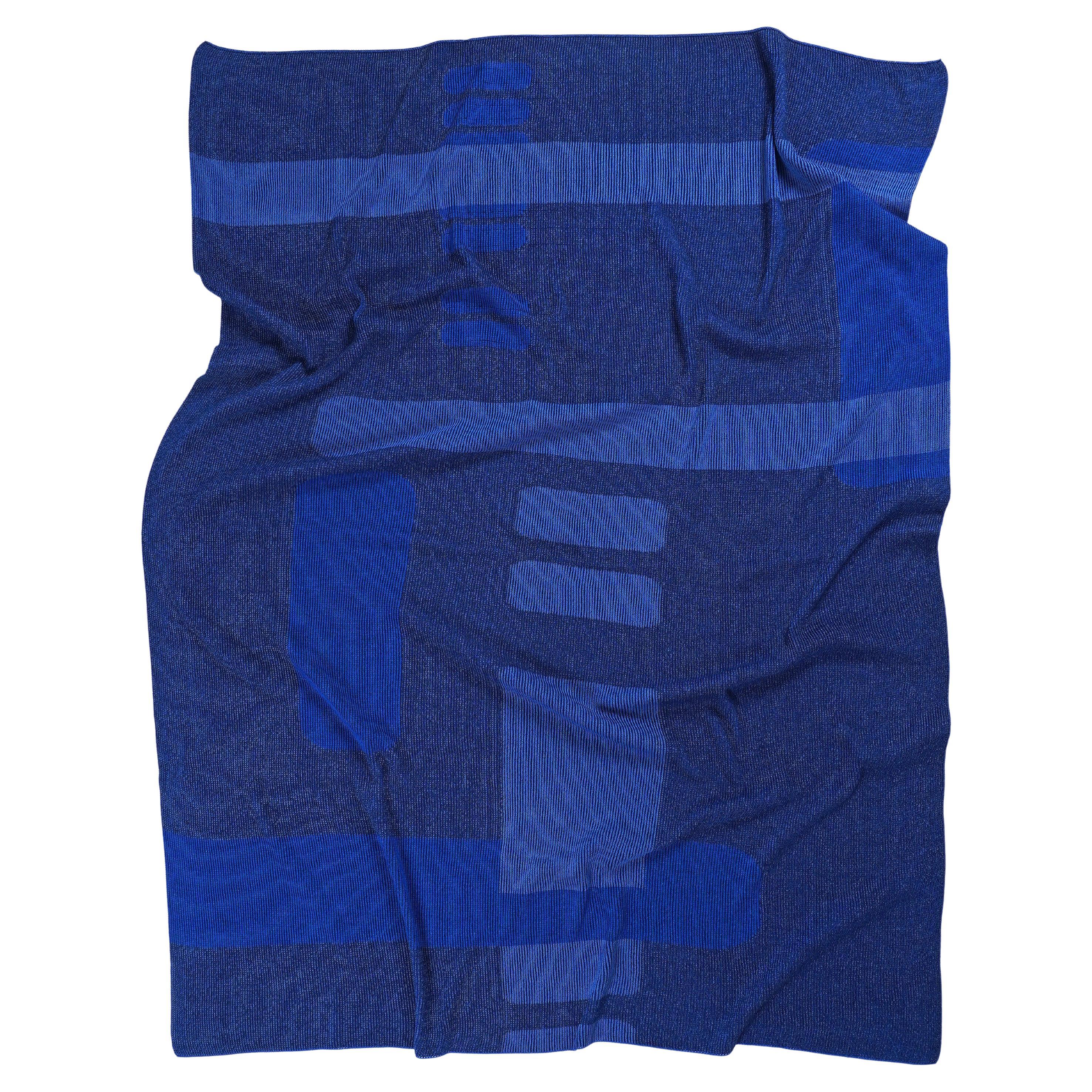 Geometric Blanket in Blue For Sale