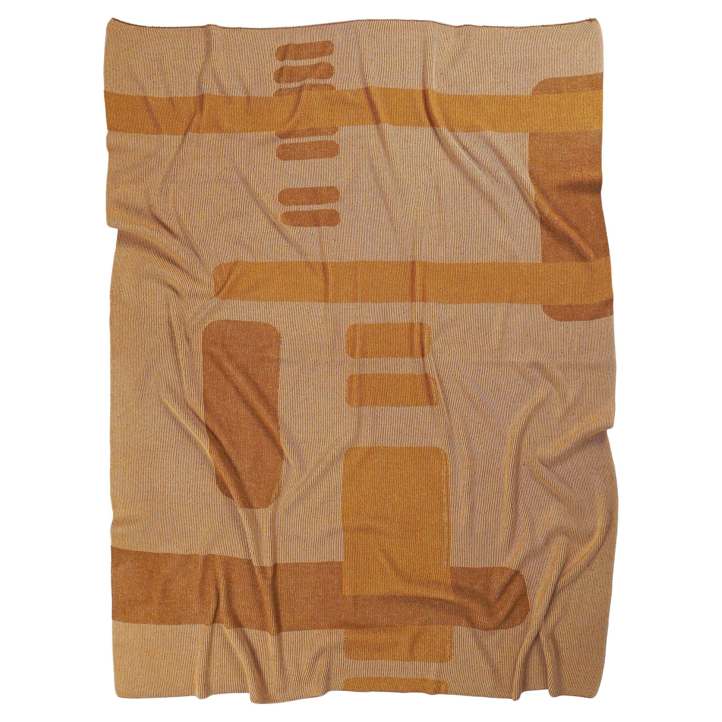 Geometric Knitted Blanket by Designer Boi in Merino Wool & Cotton