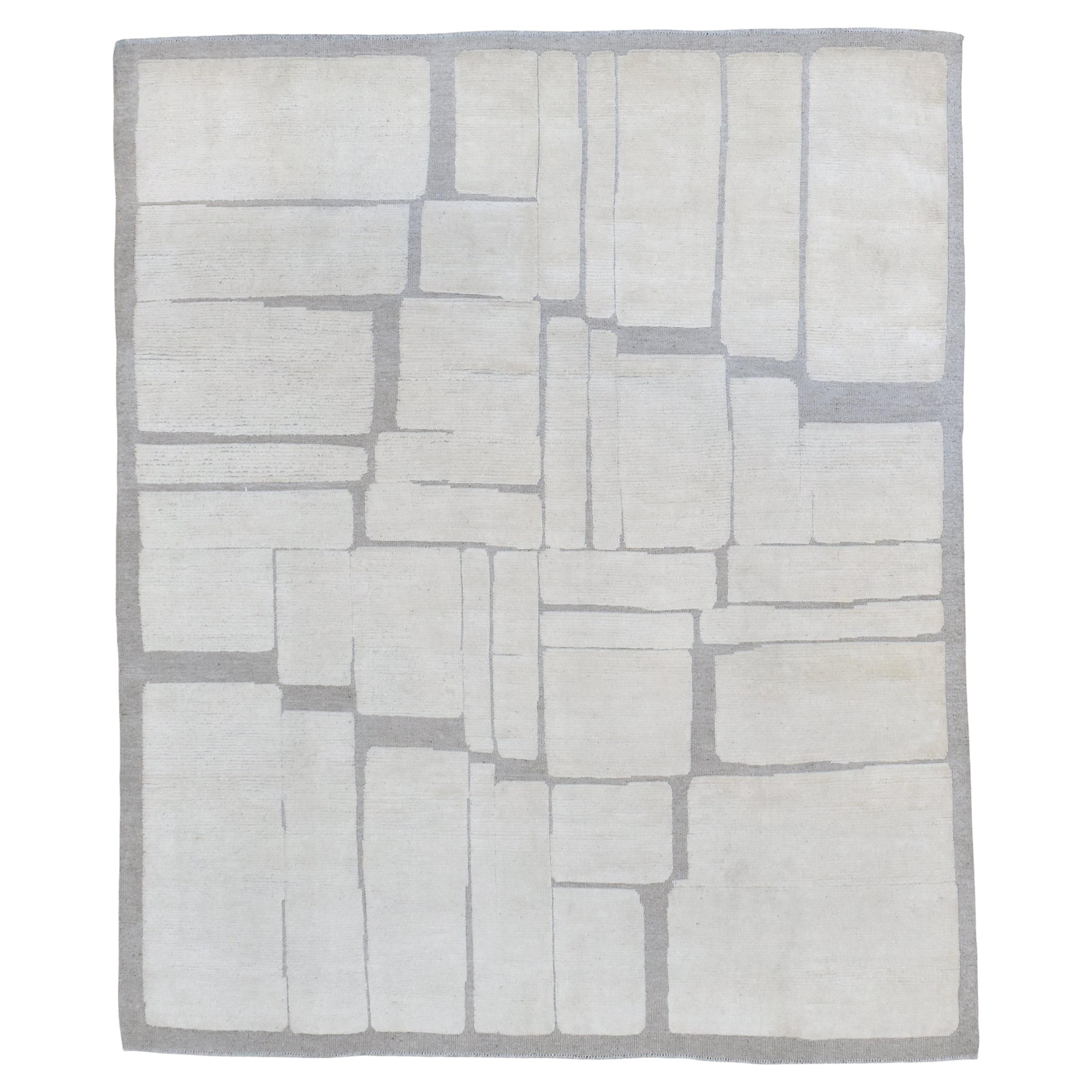 Geometrischer gemusterter Deko-Wollteppich mit Blockmuster 8'x9'6''