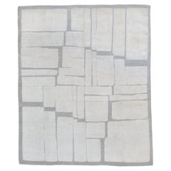 Geometric Block Patterned Deco Wool Rug 8'x9'6''