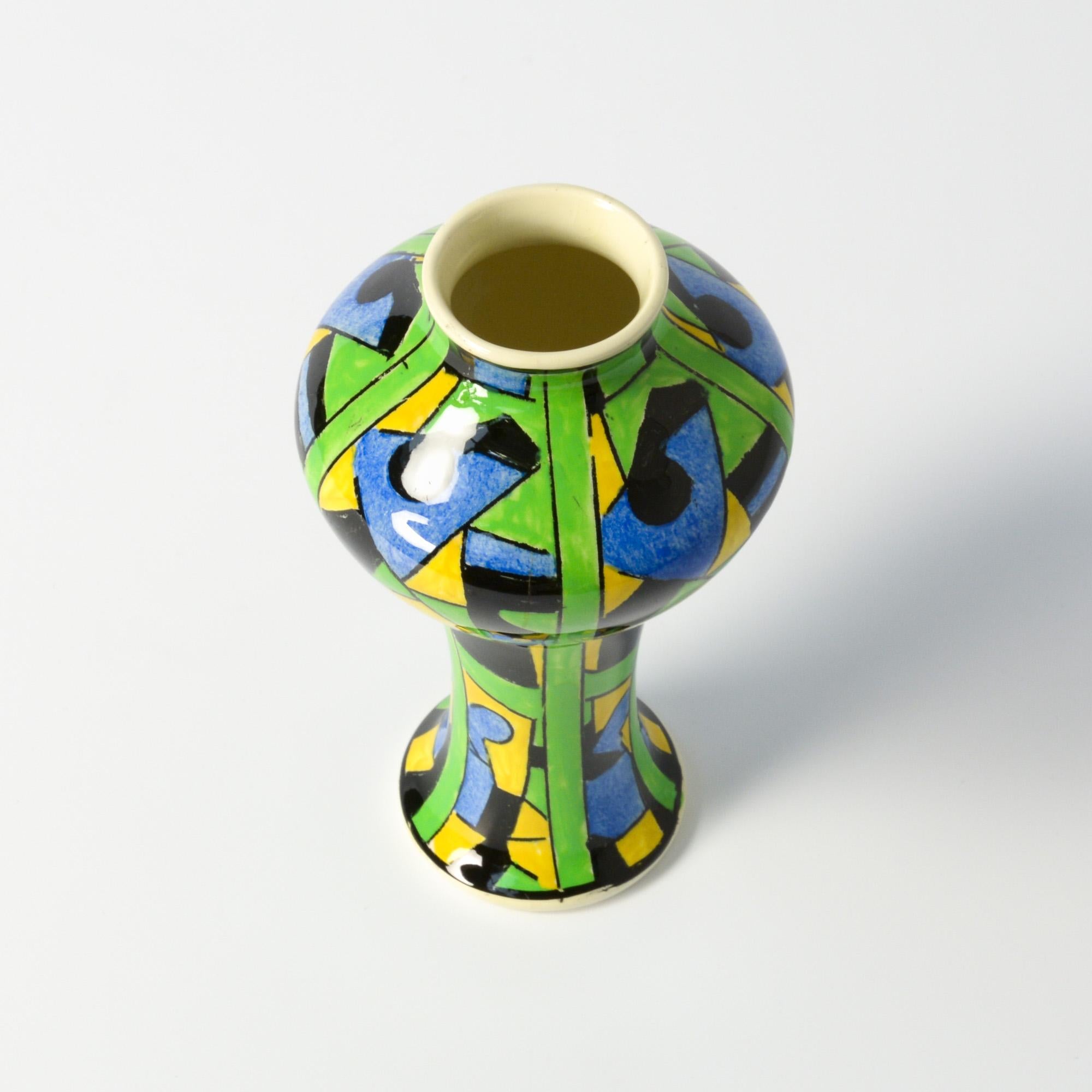 Earthenware Geometric Boch Freres Vase
