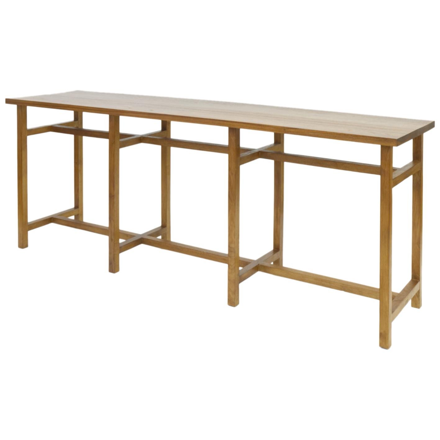 Geometric Minimal Console Hardwood Table