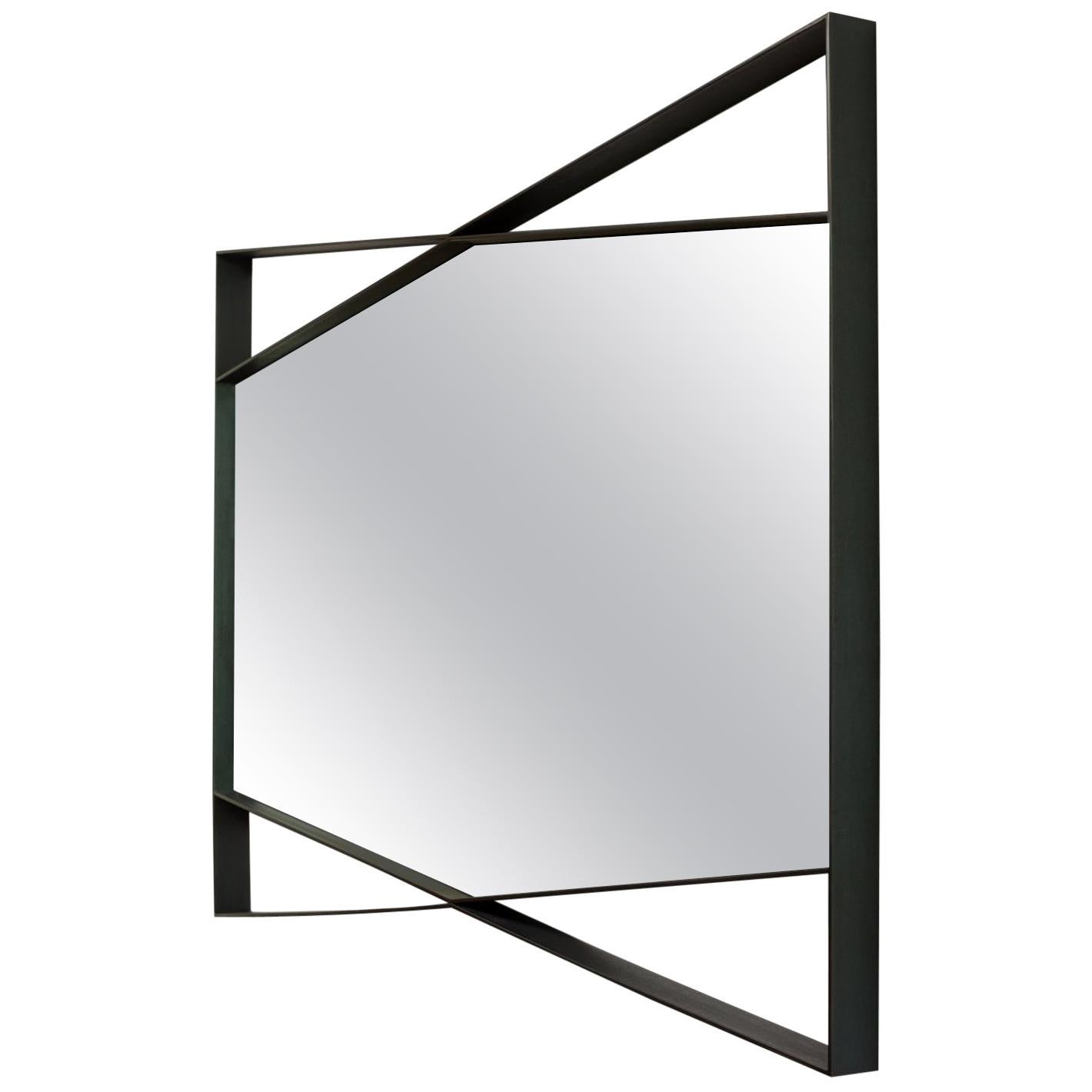 Bow Tie Mirror, Blackened Steel, Geometric, by Force/Collide