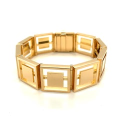Geometric Bracelet by Swiss Jeweller Trudel in 18 Yellow Gold