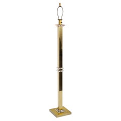 Vintage Geometric Brass and Lucite Floor Lamp