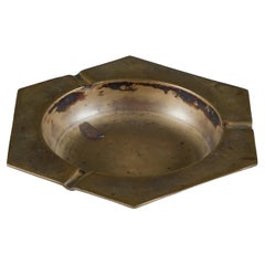 Vintage Geometric Brass Ashtray