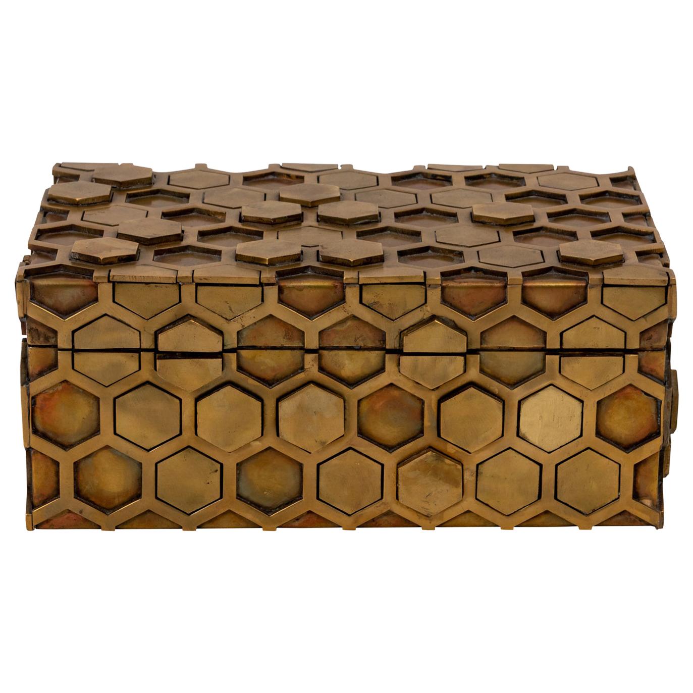 Geometric Brass Box at 1stDibs