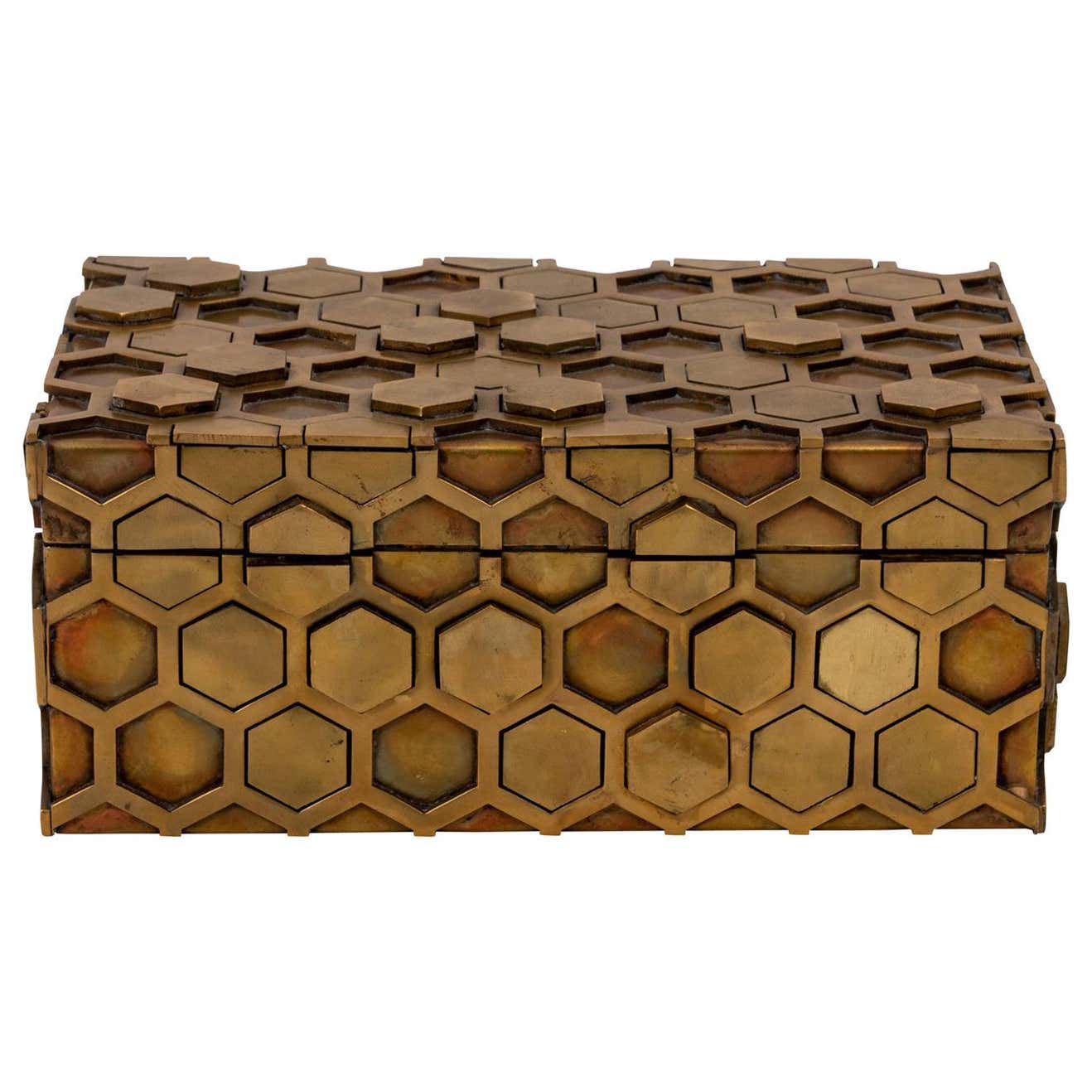 Geometric Brass Box At 1stDibs