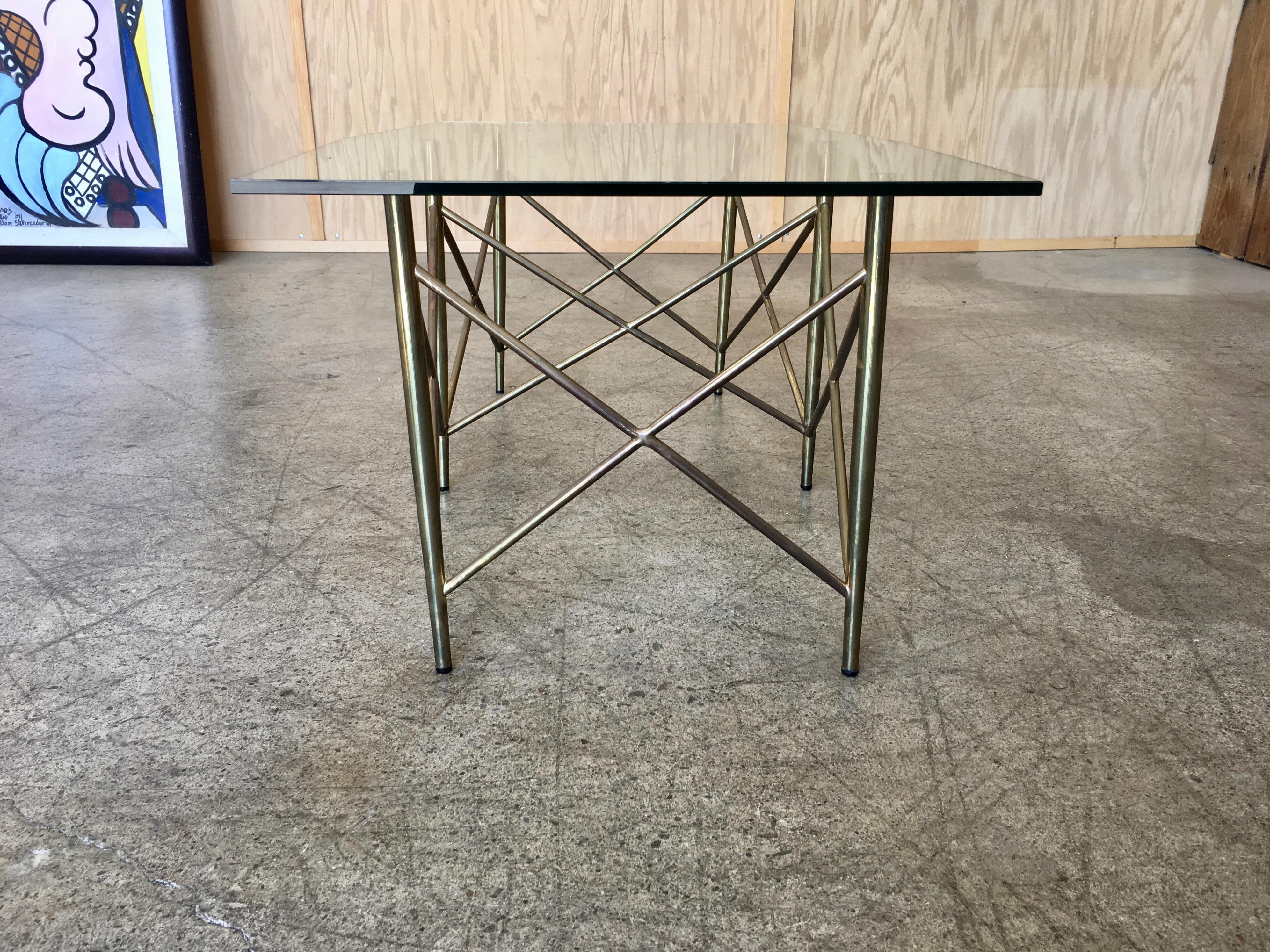 Metalwork Geometric Brass Coffee Table