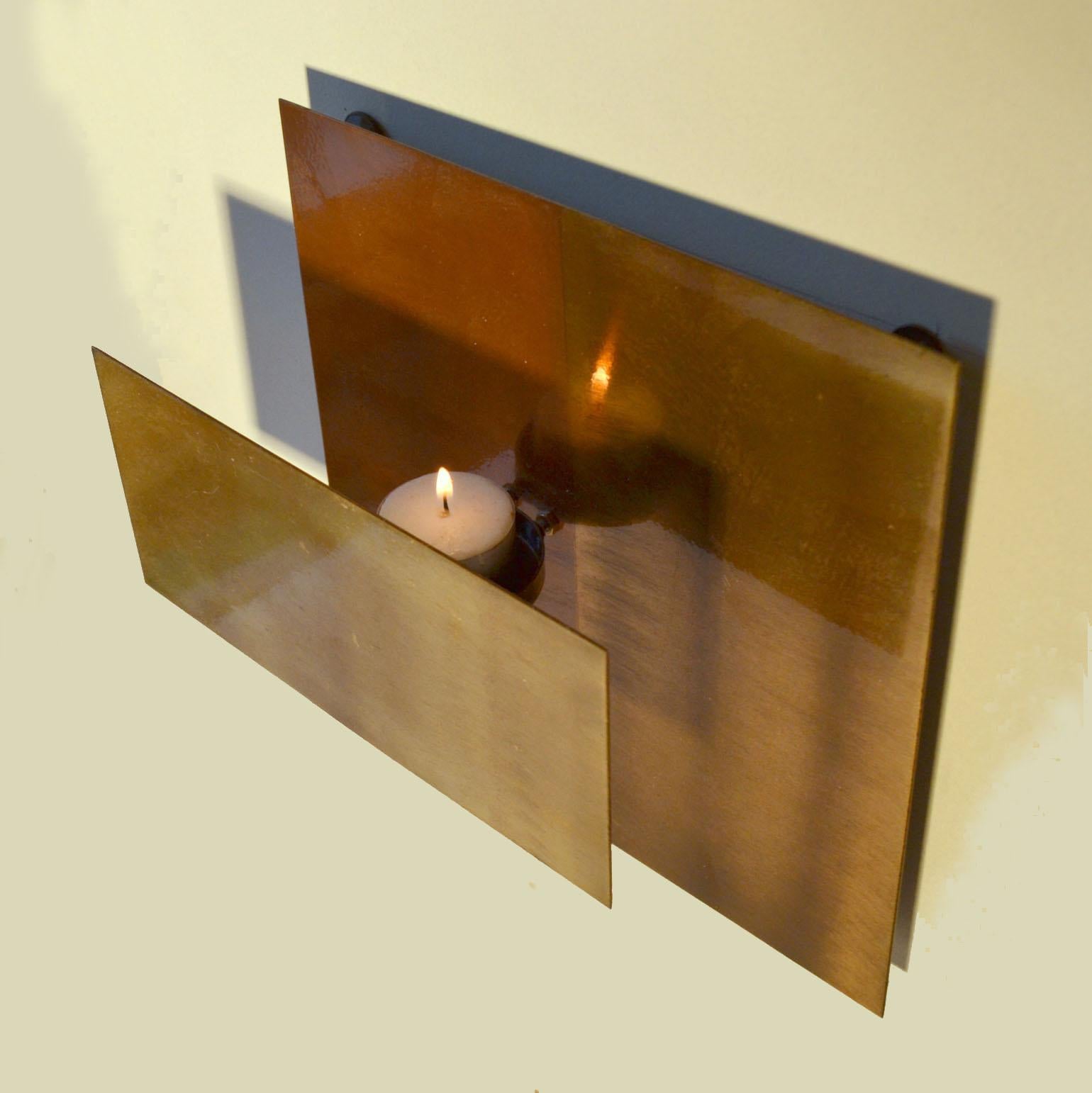 Portavelas geométricos de pared de latón y relieve geométrico de pared Hecho a mano en venta