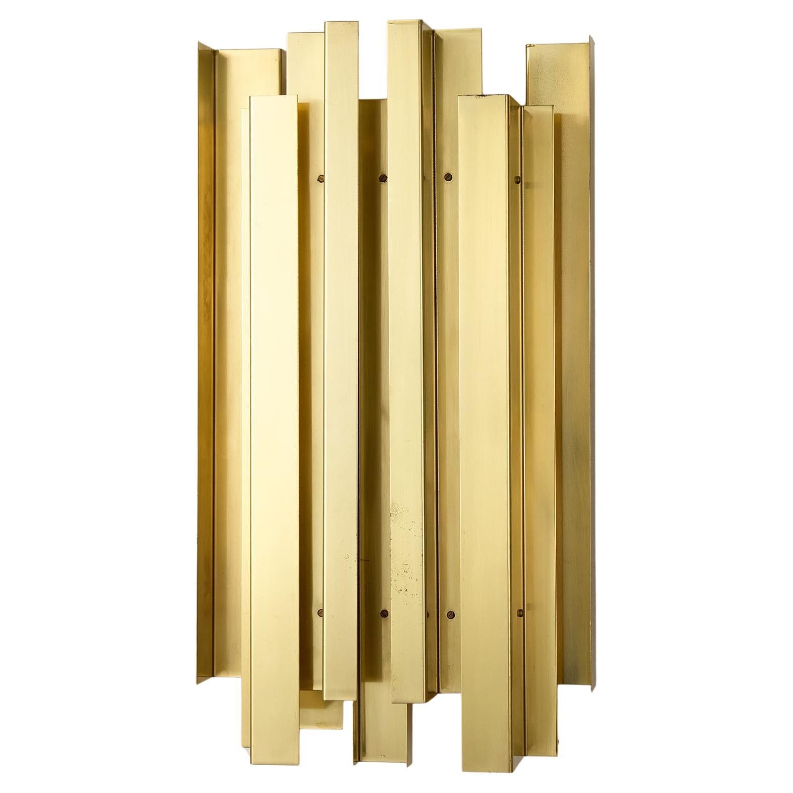Geometric Brass Wall lamp by Carl Axel Acking from 1960s