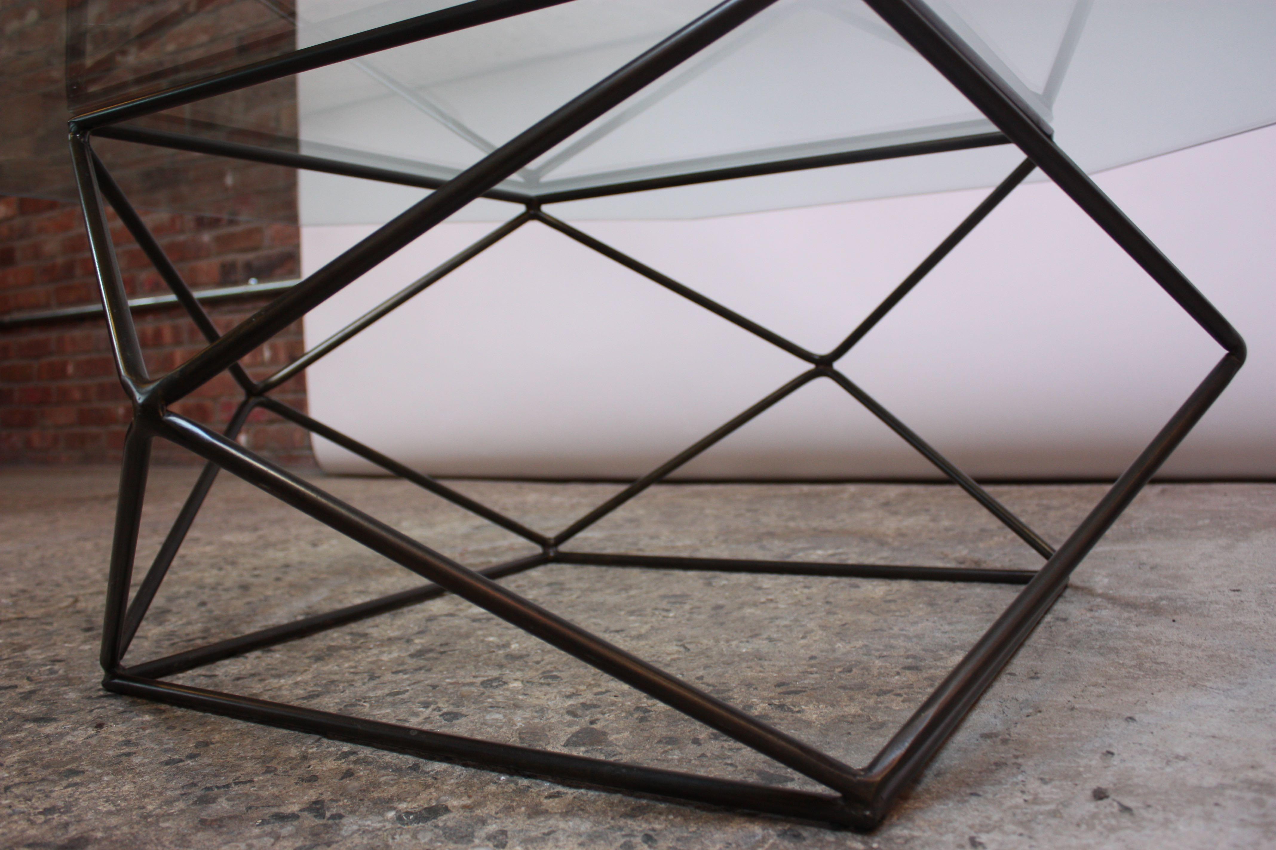 Geometric Bronze Coffee Table by Milo Baughman for Directional For Sale 8