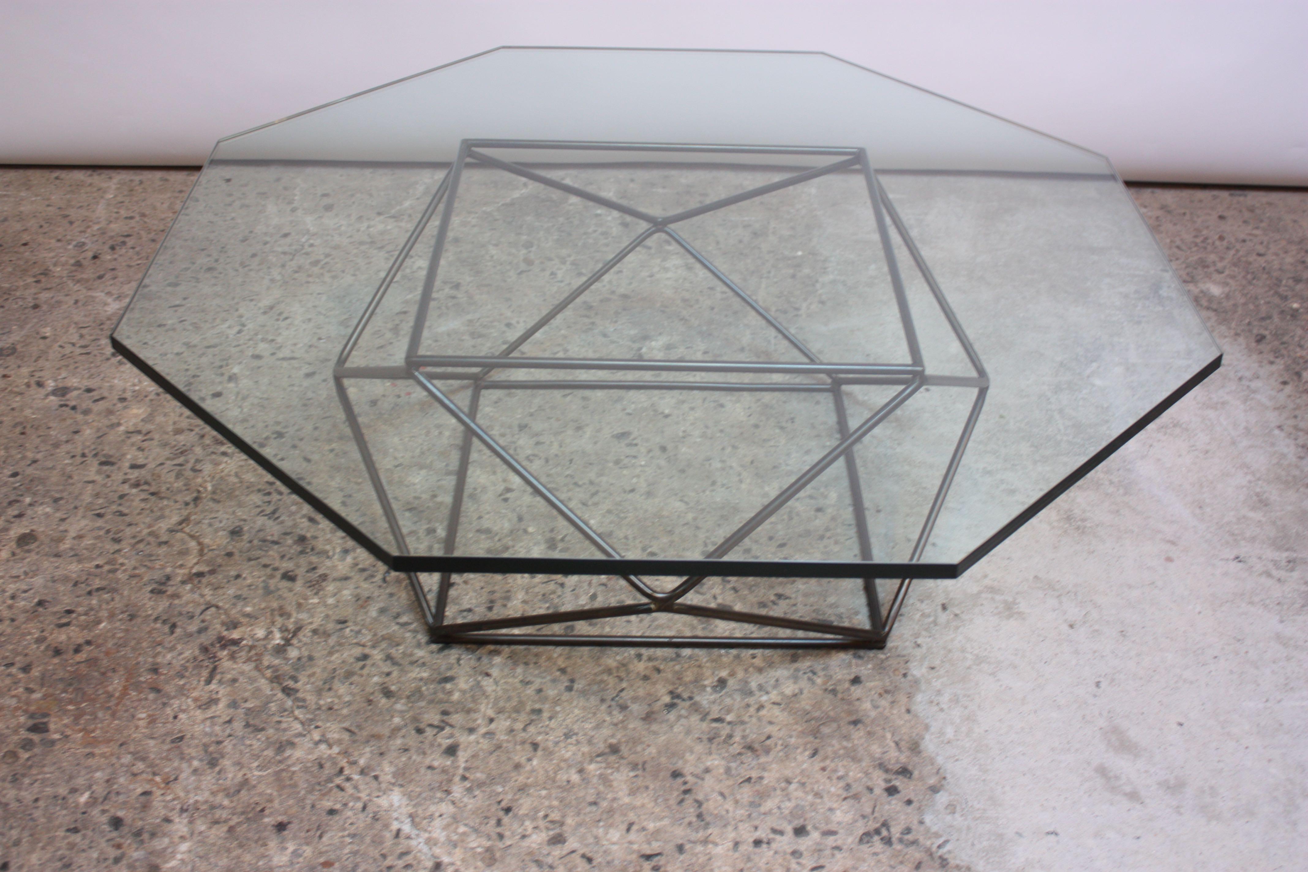 Mid-Century Modern Geometric Bronze Coffee Table by Milo Baughman for Directional For Sale