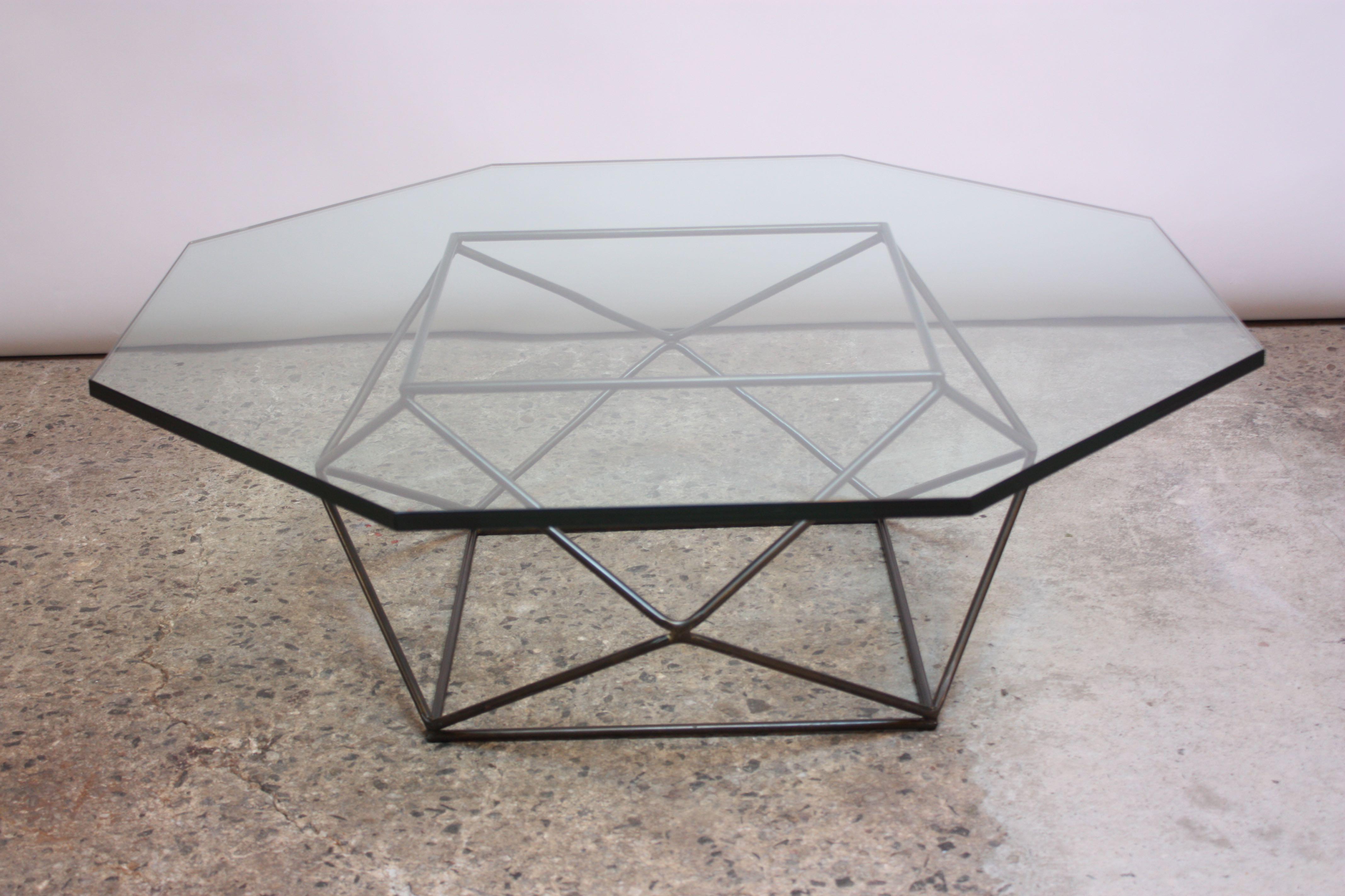North American Geometric Bronze Coffee Table by Milo Baughman for Directional For Sale