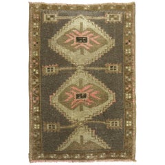 Geometric Brown Turkish Throw Rug