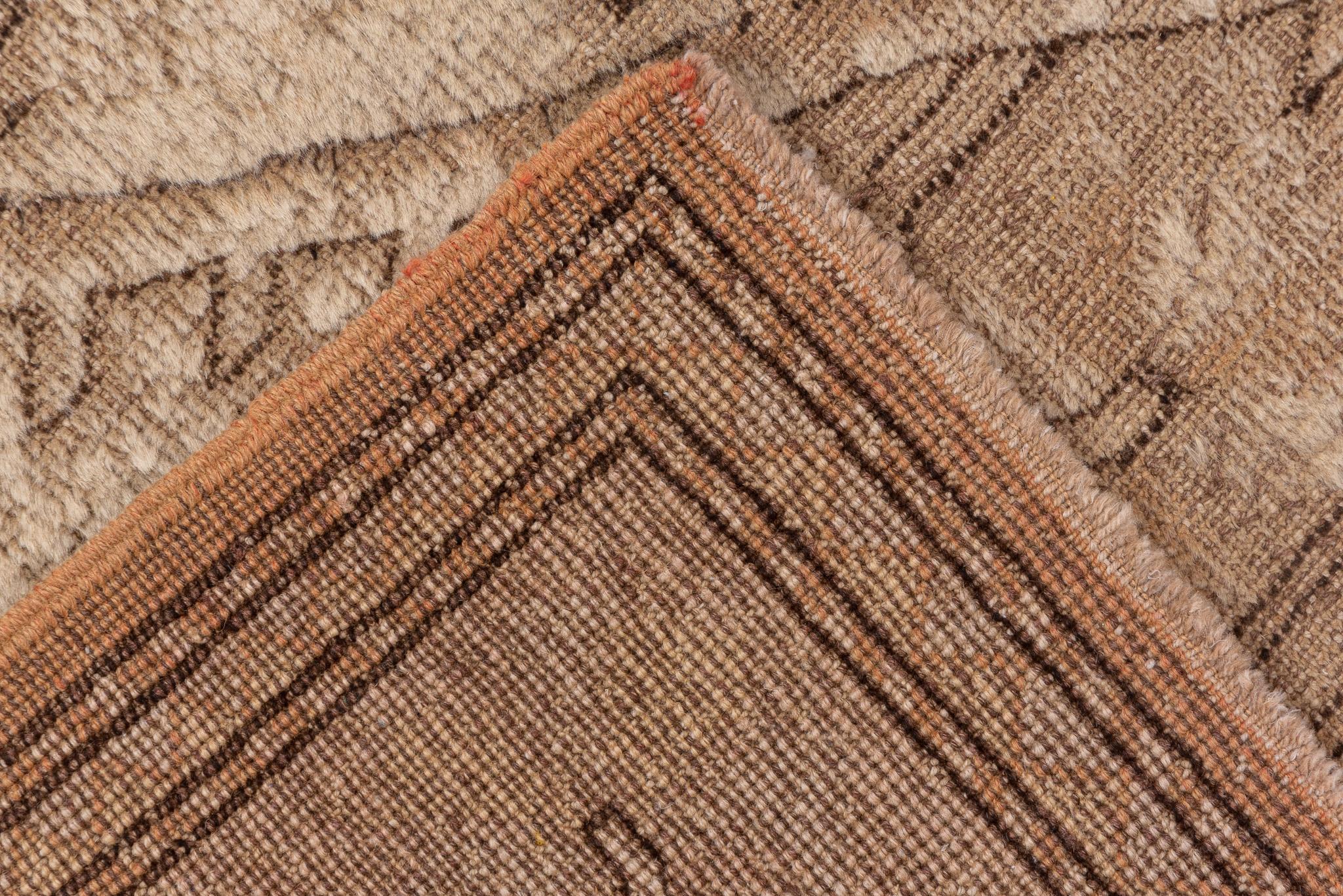 Geometric Browns Turkish Oushak For Sale 2