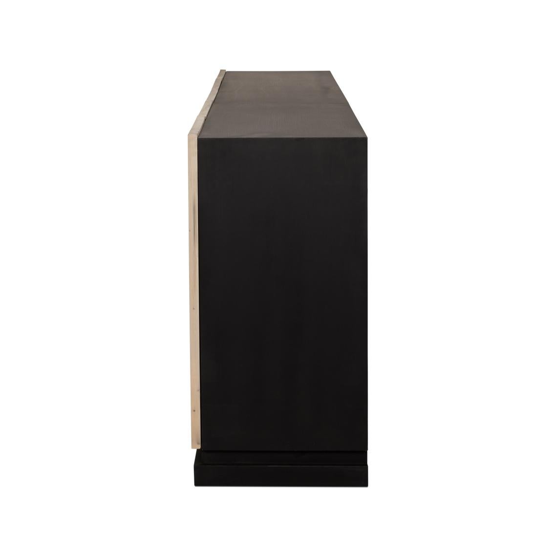 Legno Credenza geometrica brutalista in vendita