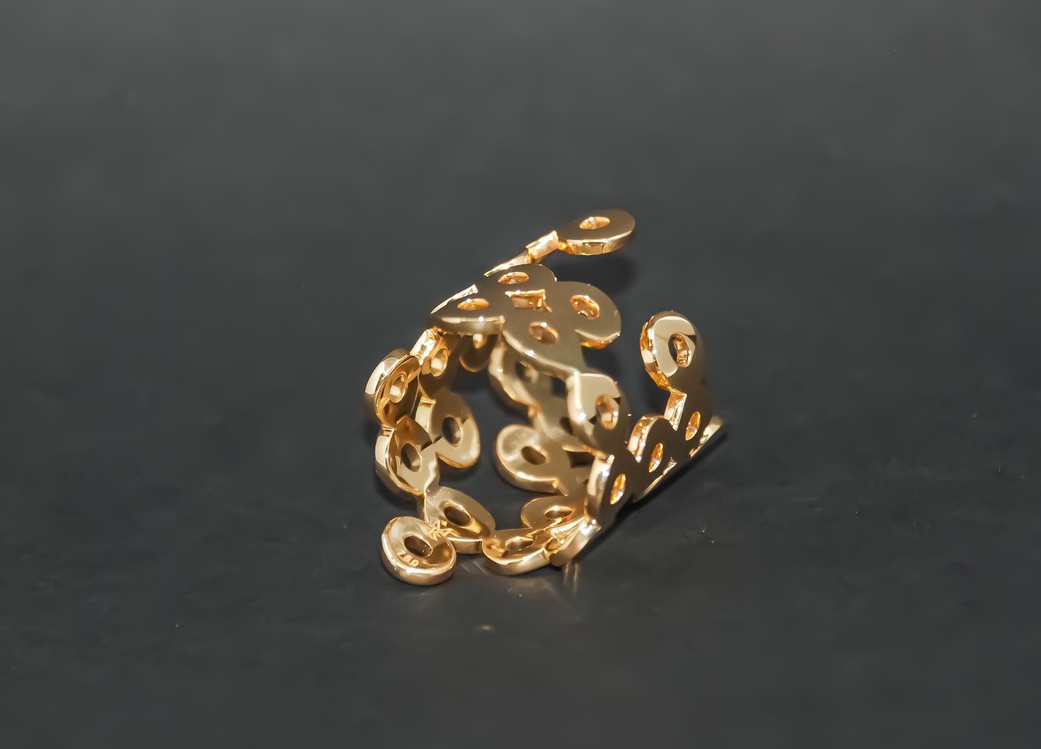 Geometric Bubbles Ring in 18kt Yellow Gold For Sale 1