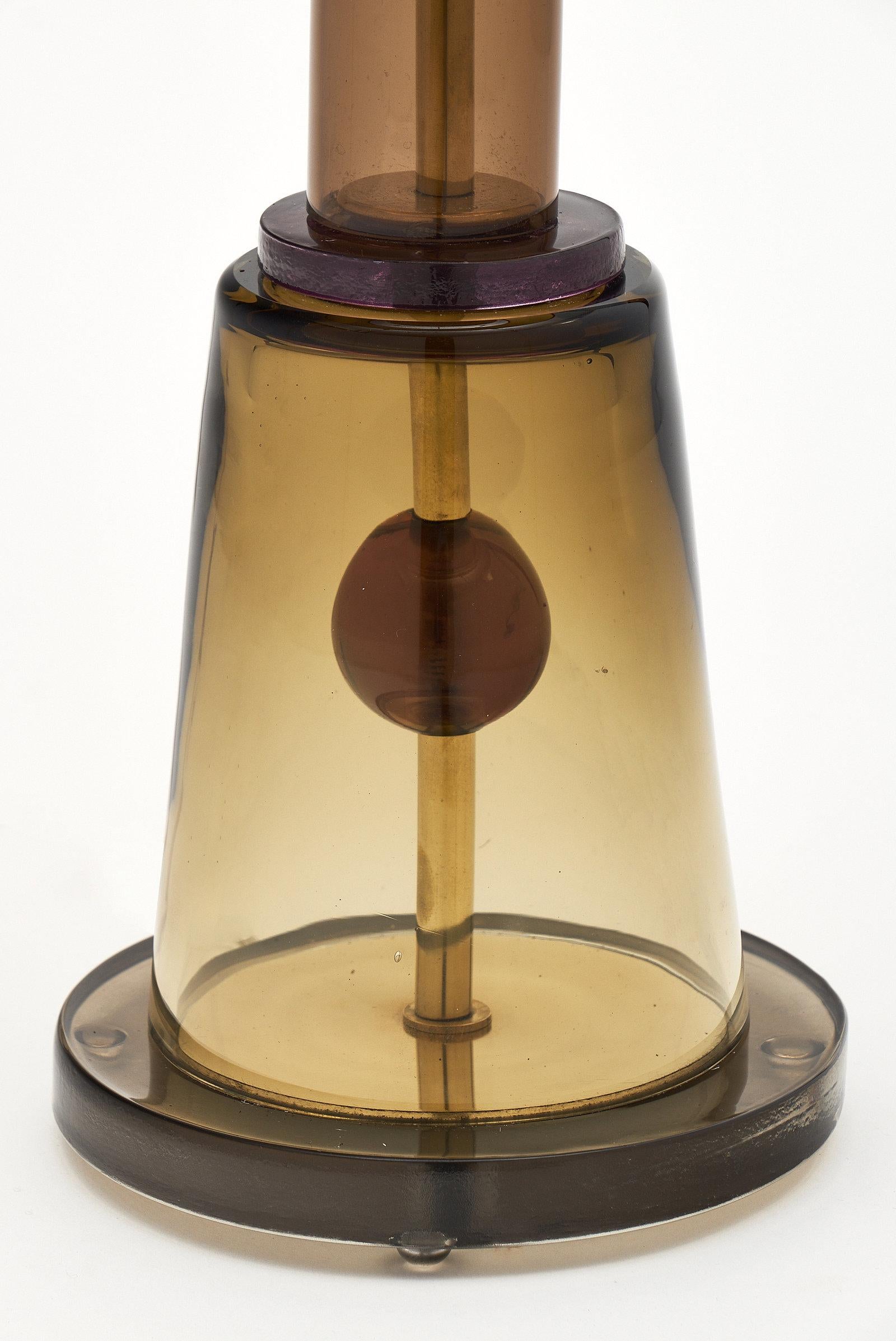 Geometric Caramel Murano Glass Lamps 1