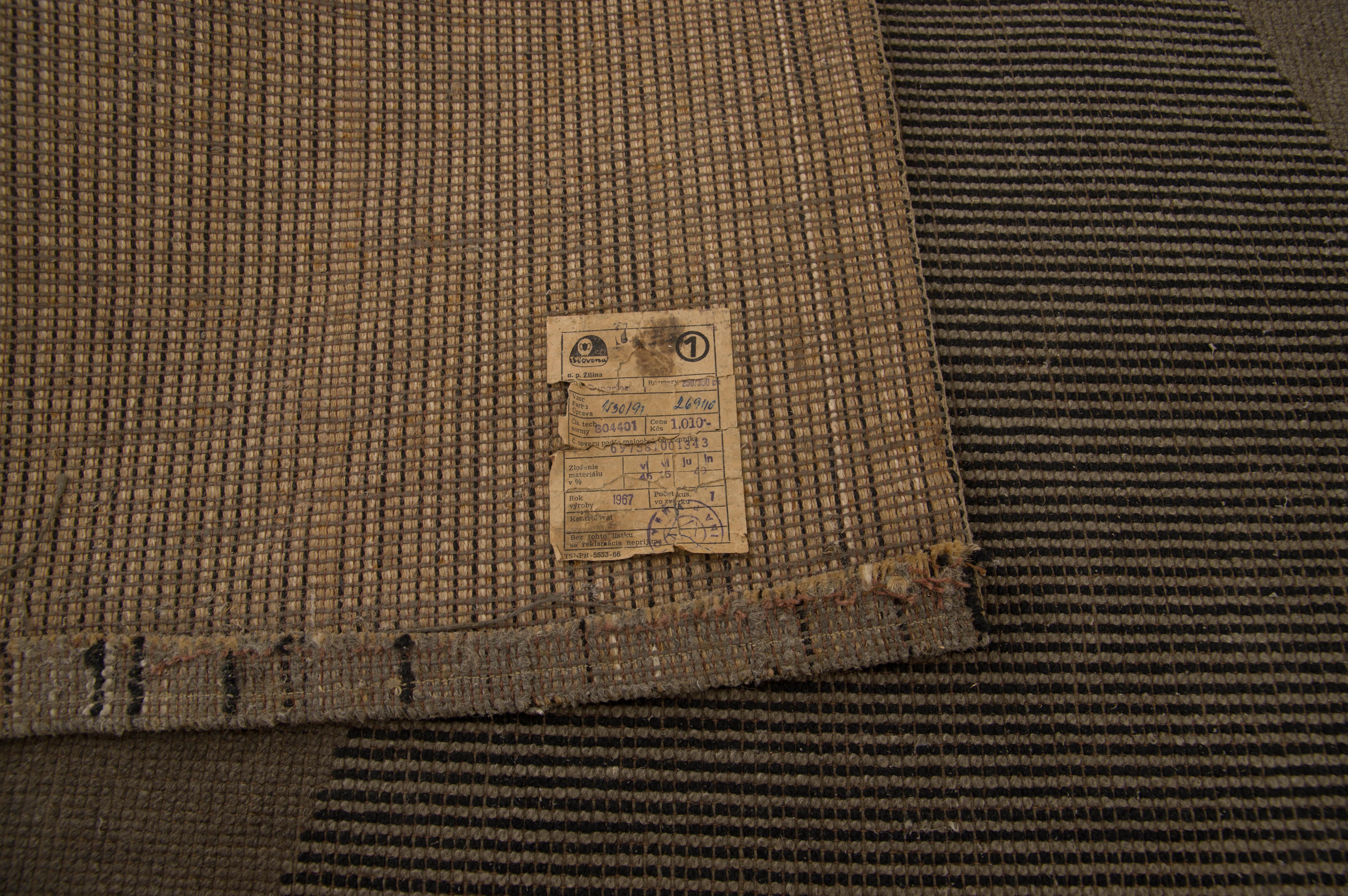 Geometric Carpet Superior by Slovena, 1967 In Fair Condition For Sale In Praha, CZ